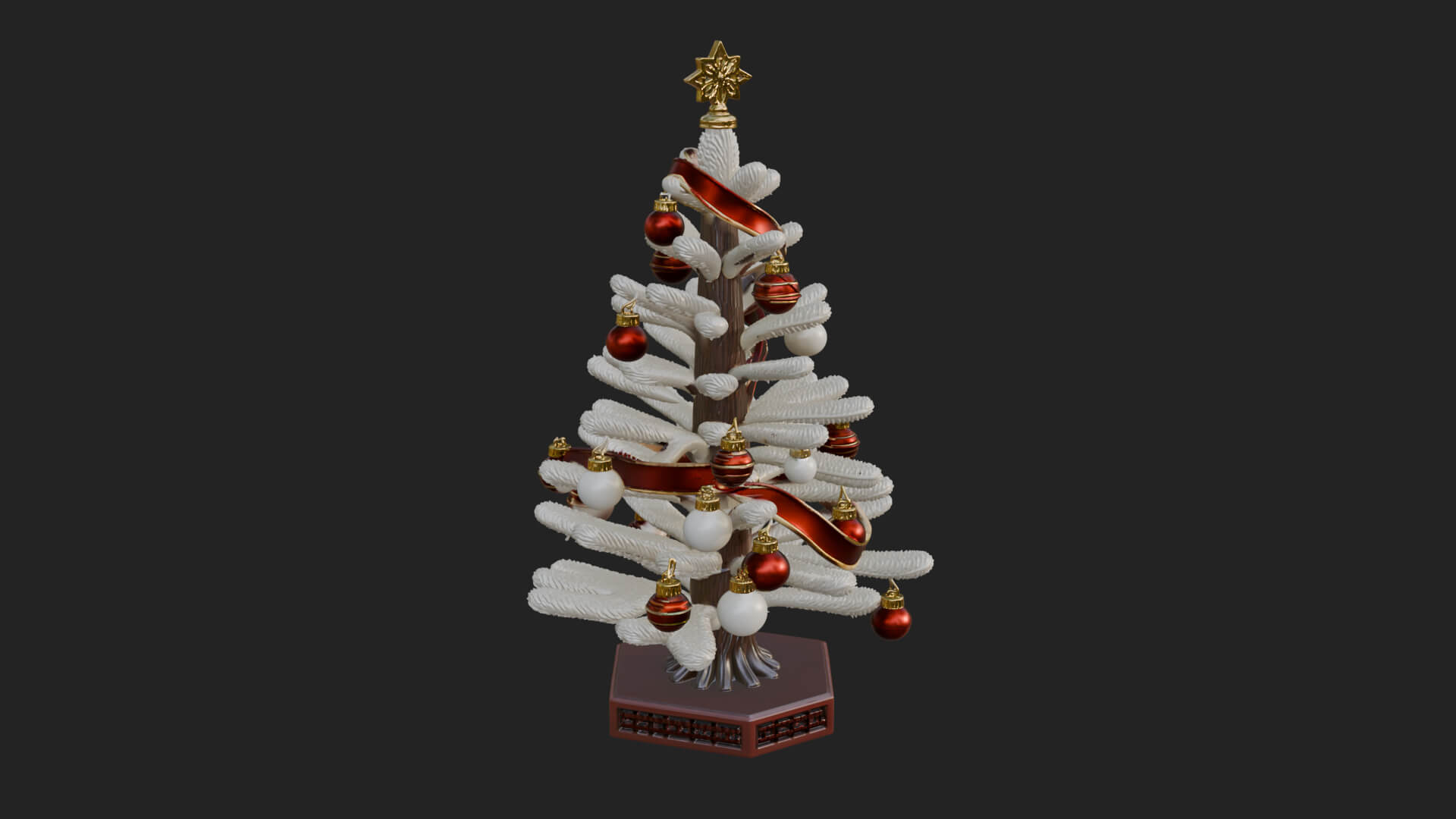 Decorated Christmas Tree Model Design 23 3D Print Model 3D Model