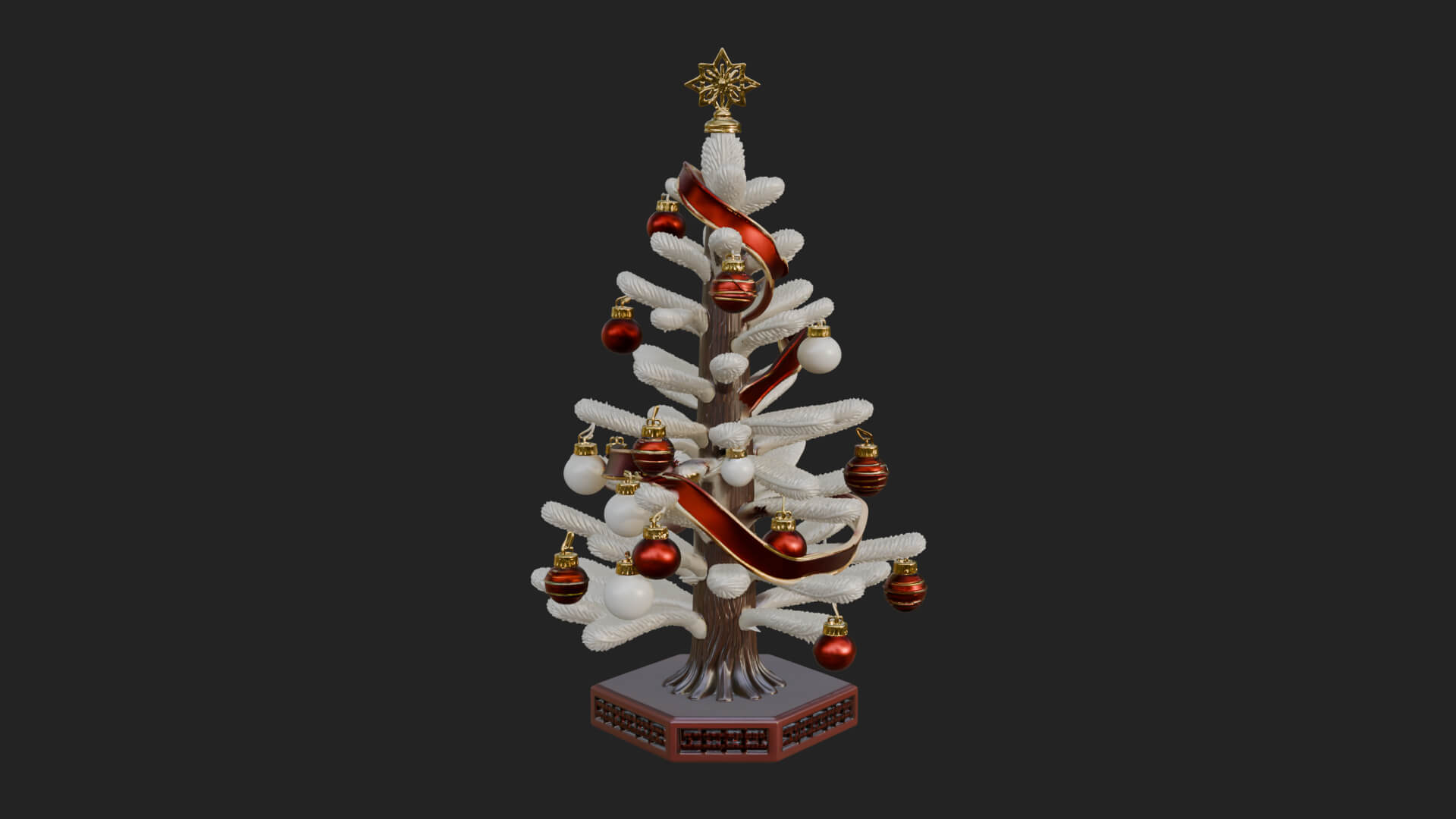 Decorated Christmas Tree Model Design 23 3D Print Model 3D Model