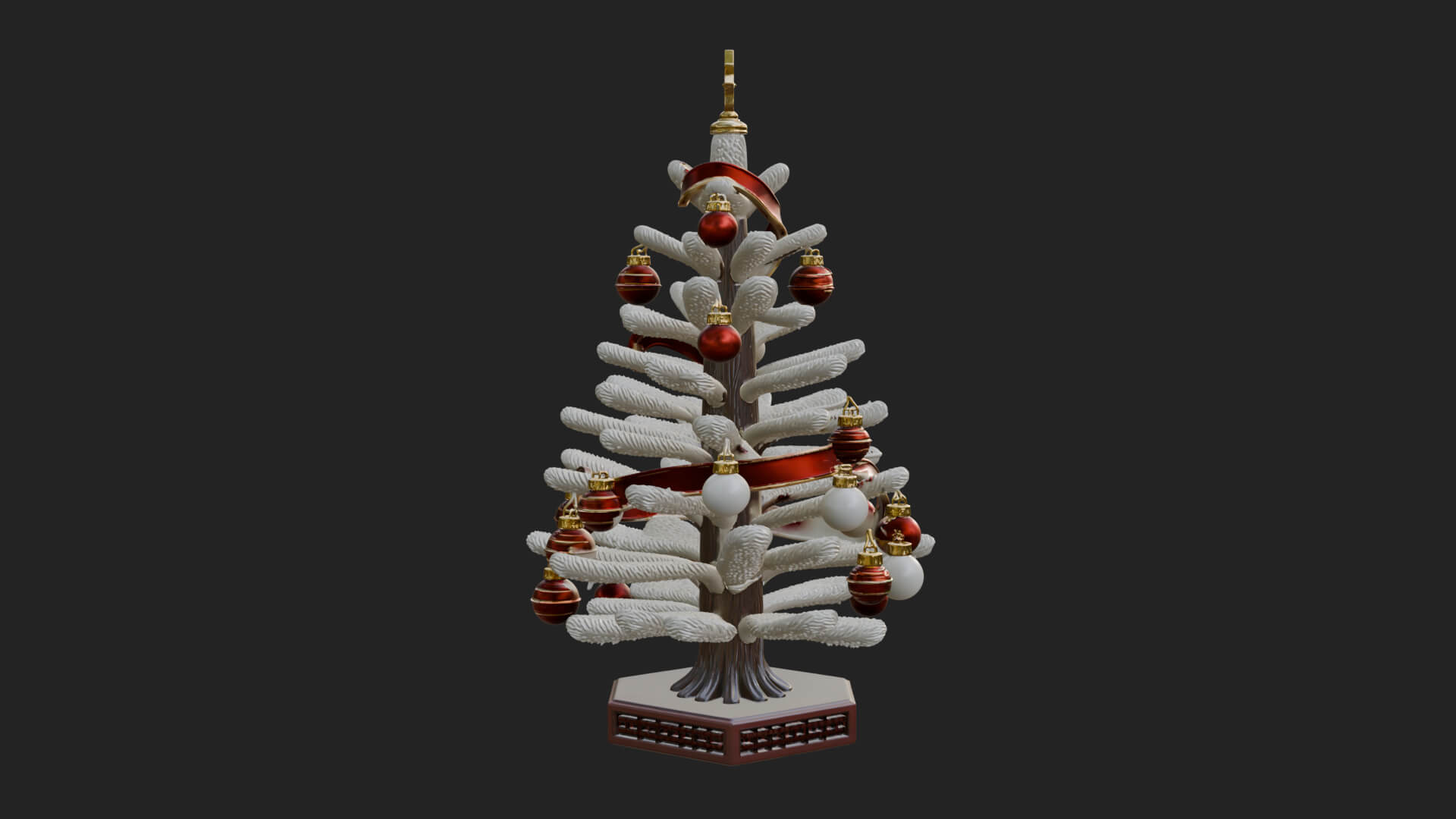 Decorated Christmas Tree Model Design 23 3D Print Model 3D Model