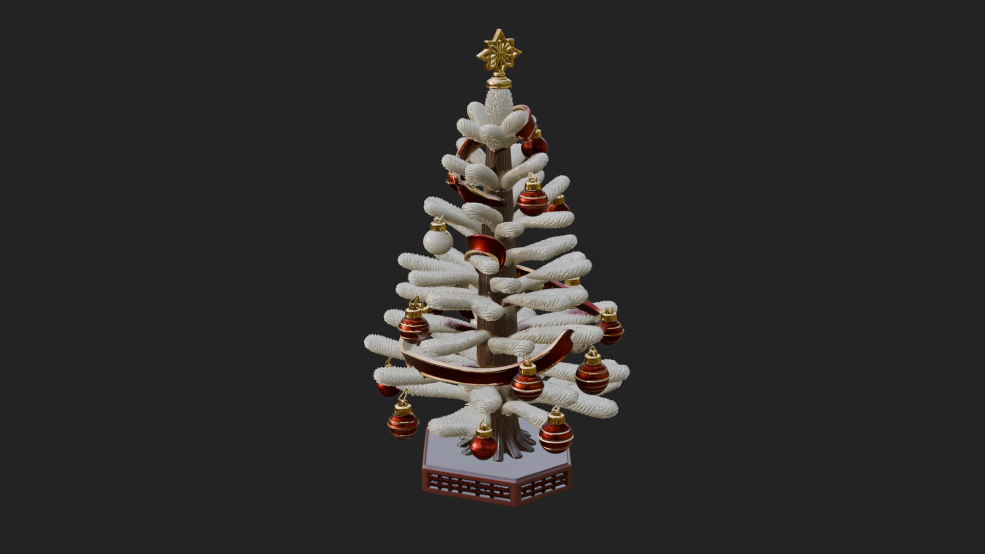 Decorated Christmas Tree Model Design 23 3D Print Model 3D Model