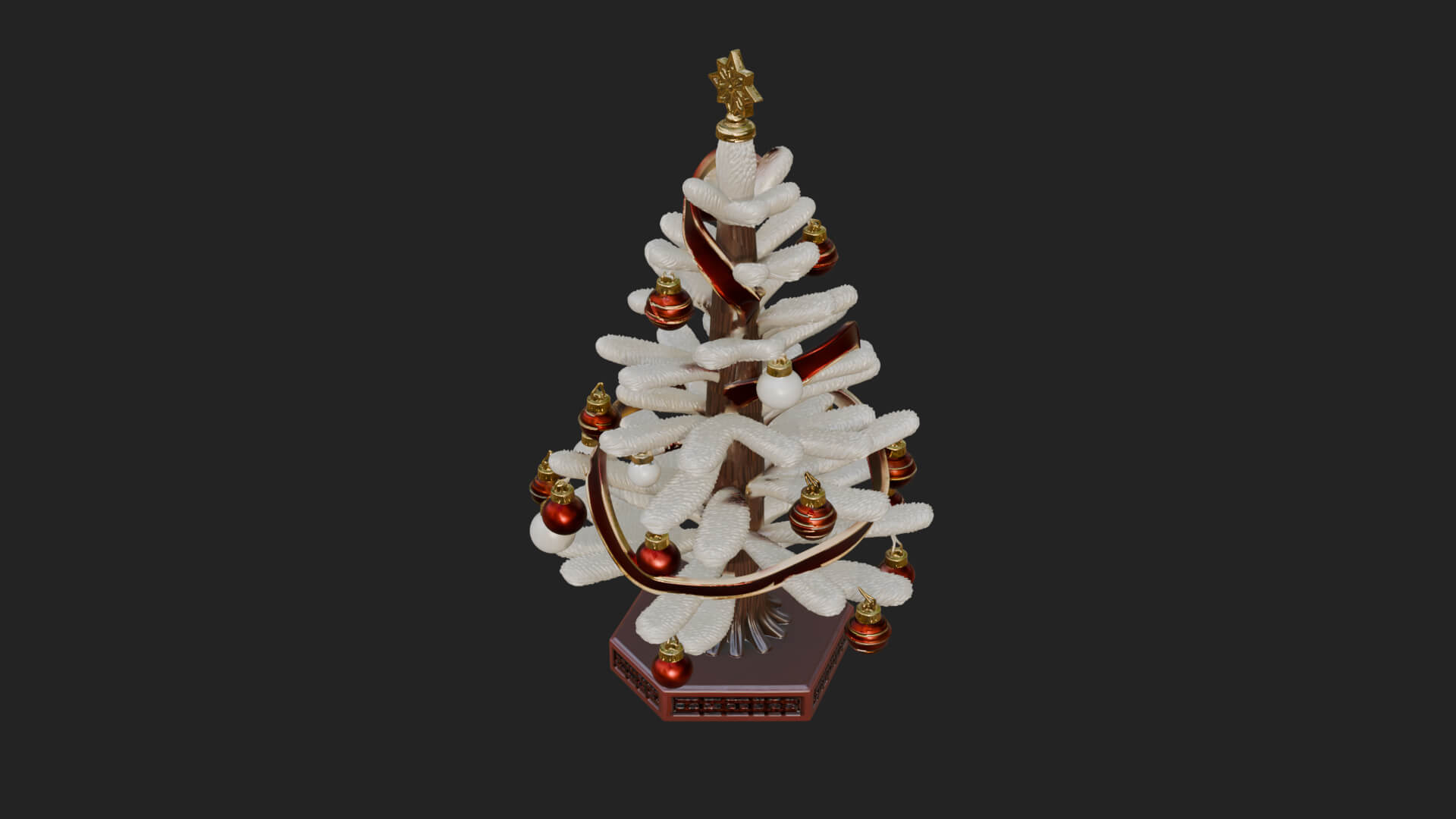 Decorated Christmas Tree Model Design 23 3D Print Model 3D Model