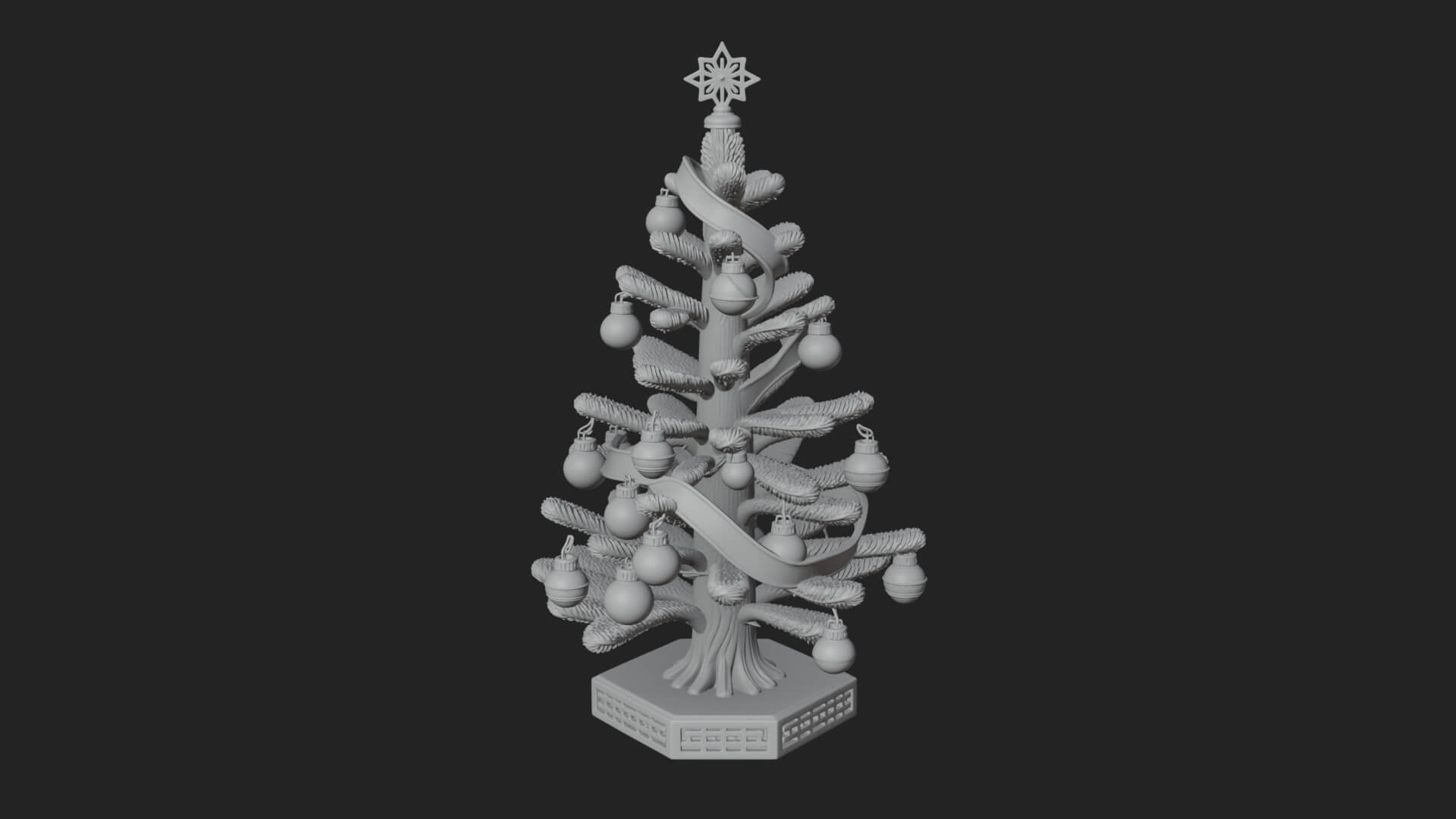 Decorated Christmas Tree Model Design 23 3D Print Model 3D Model