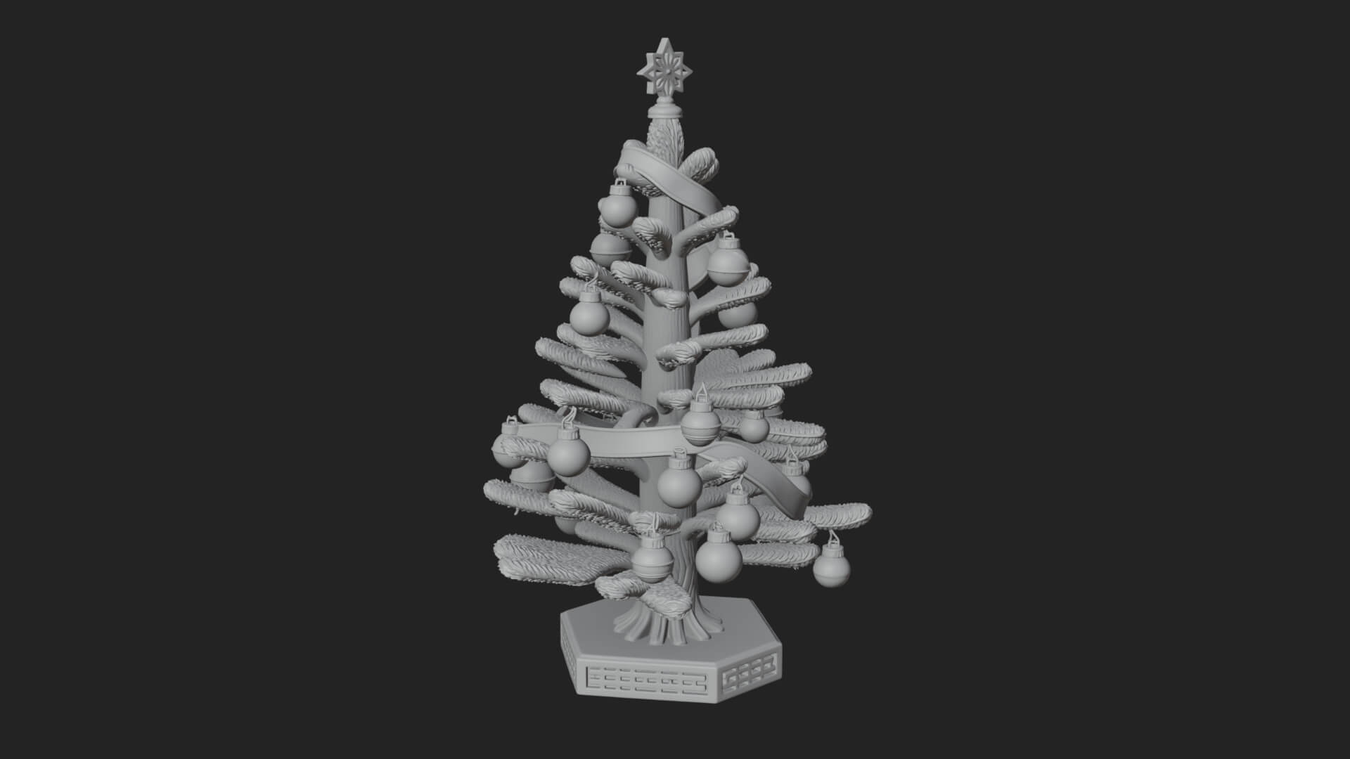 Decorated Christmas Tree Model Design 23 3D Print Model 3D Model