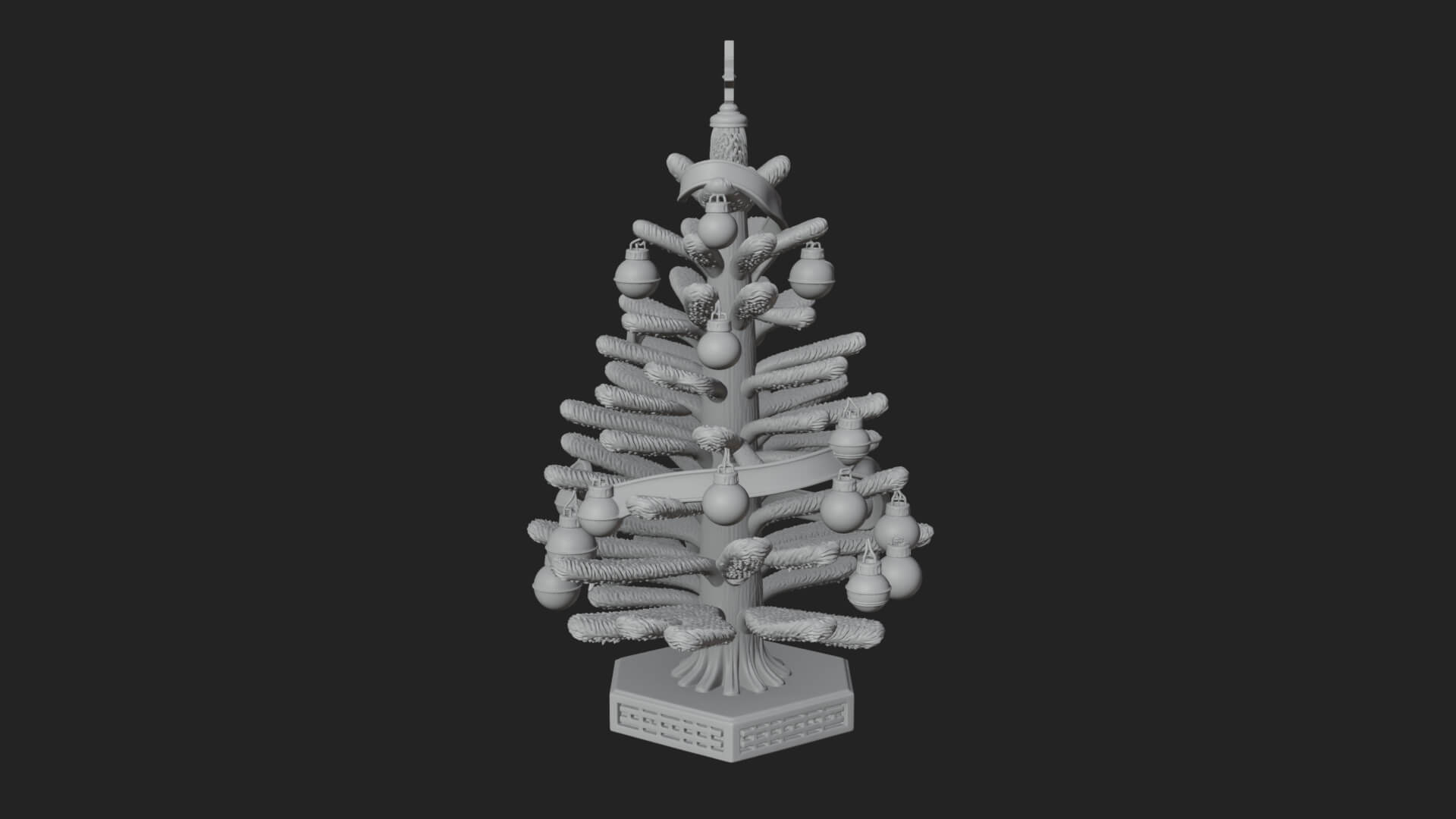 Decorated Christmas Tree Model Design 23 3D Print Model 3D Model
