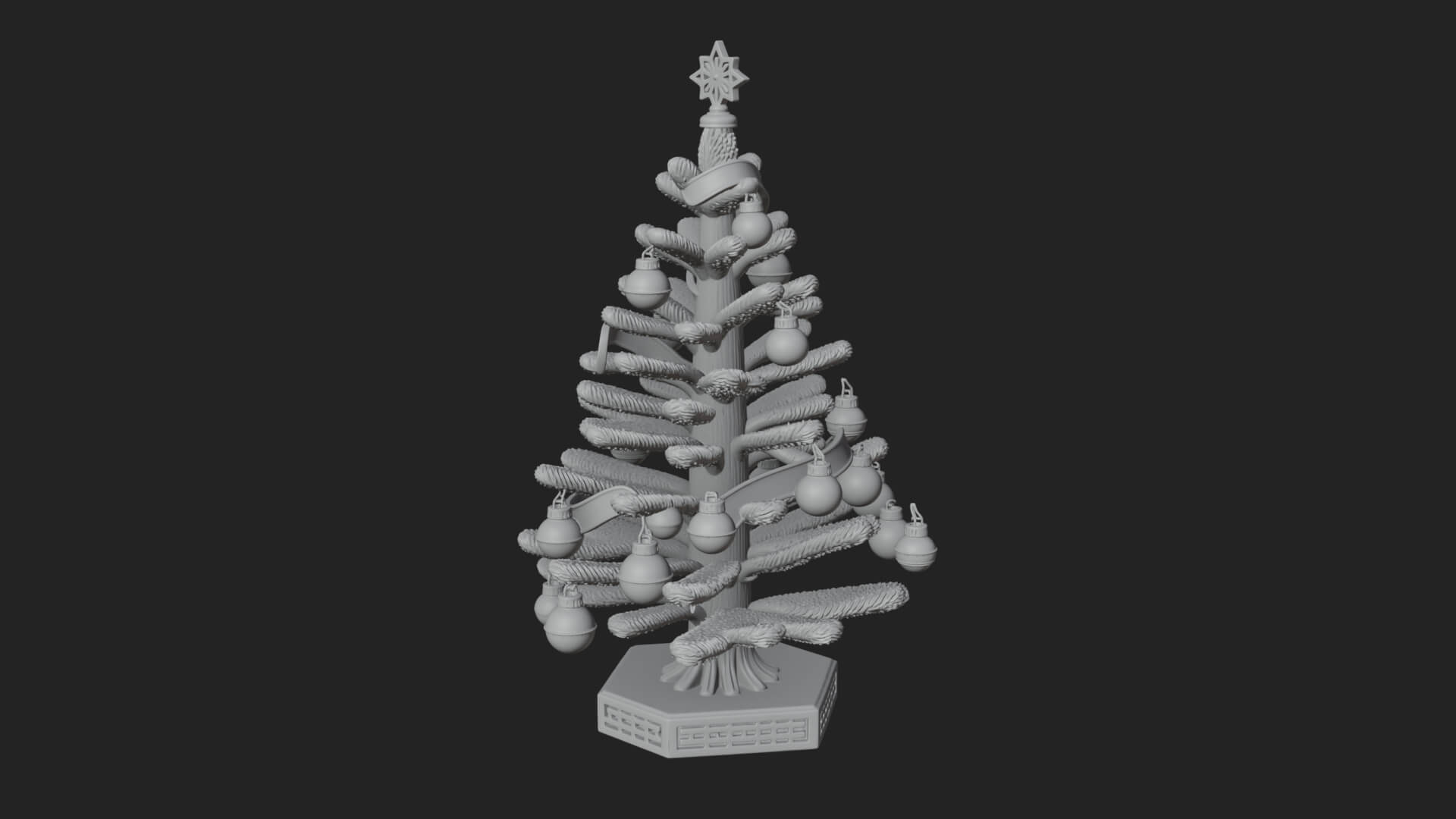 Decorated Christmas Tree Model Design 23 3D Print Model 3D Model