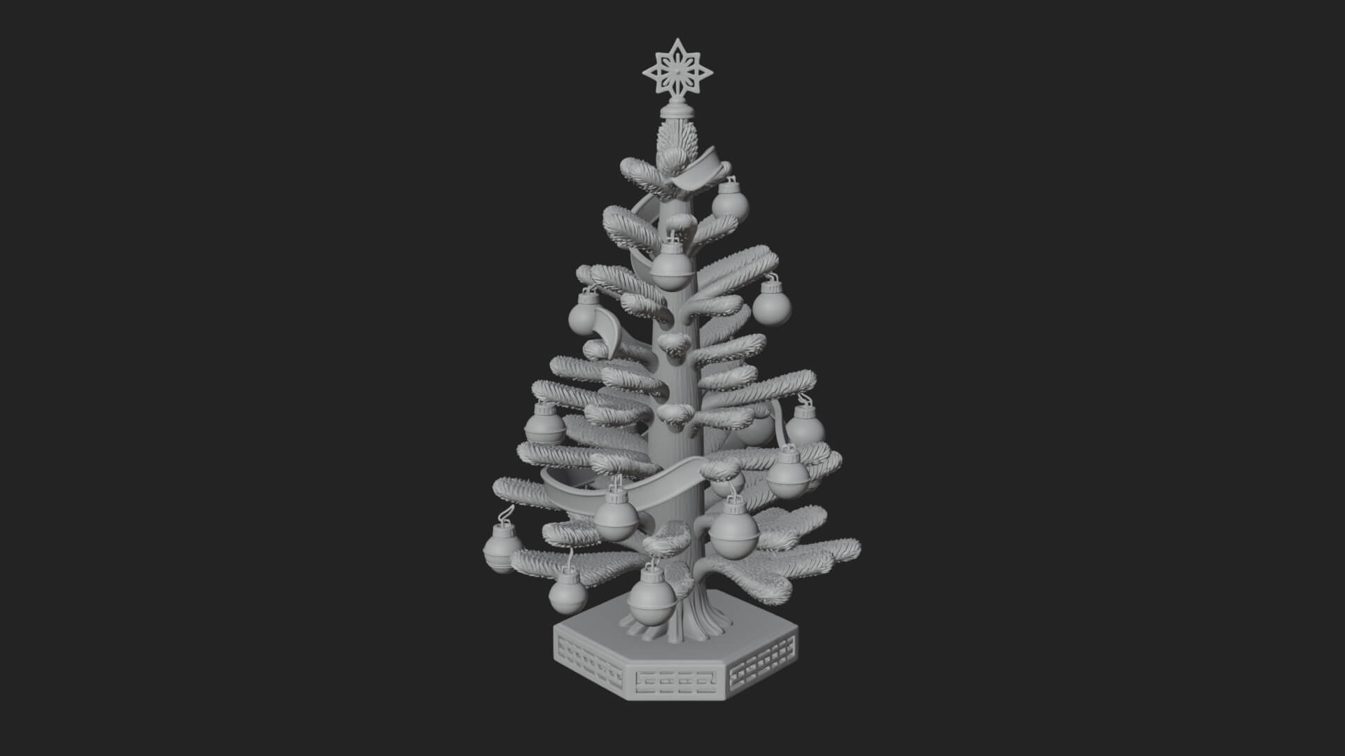 Decorated Christmas Tree Model Design 23 3D Print Model 3D Model