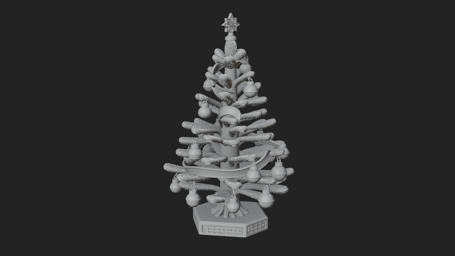 Decorated Christmas Tree Model Design 23 3D Print Model 3D Model