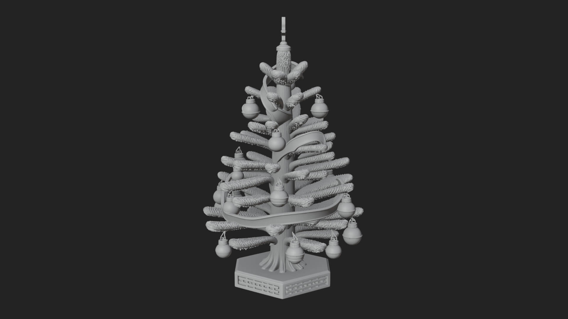 Decorated Christmas Tree Model Design 23 3D Print Model 3D Model