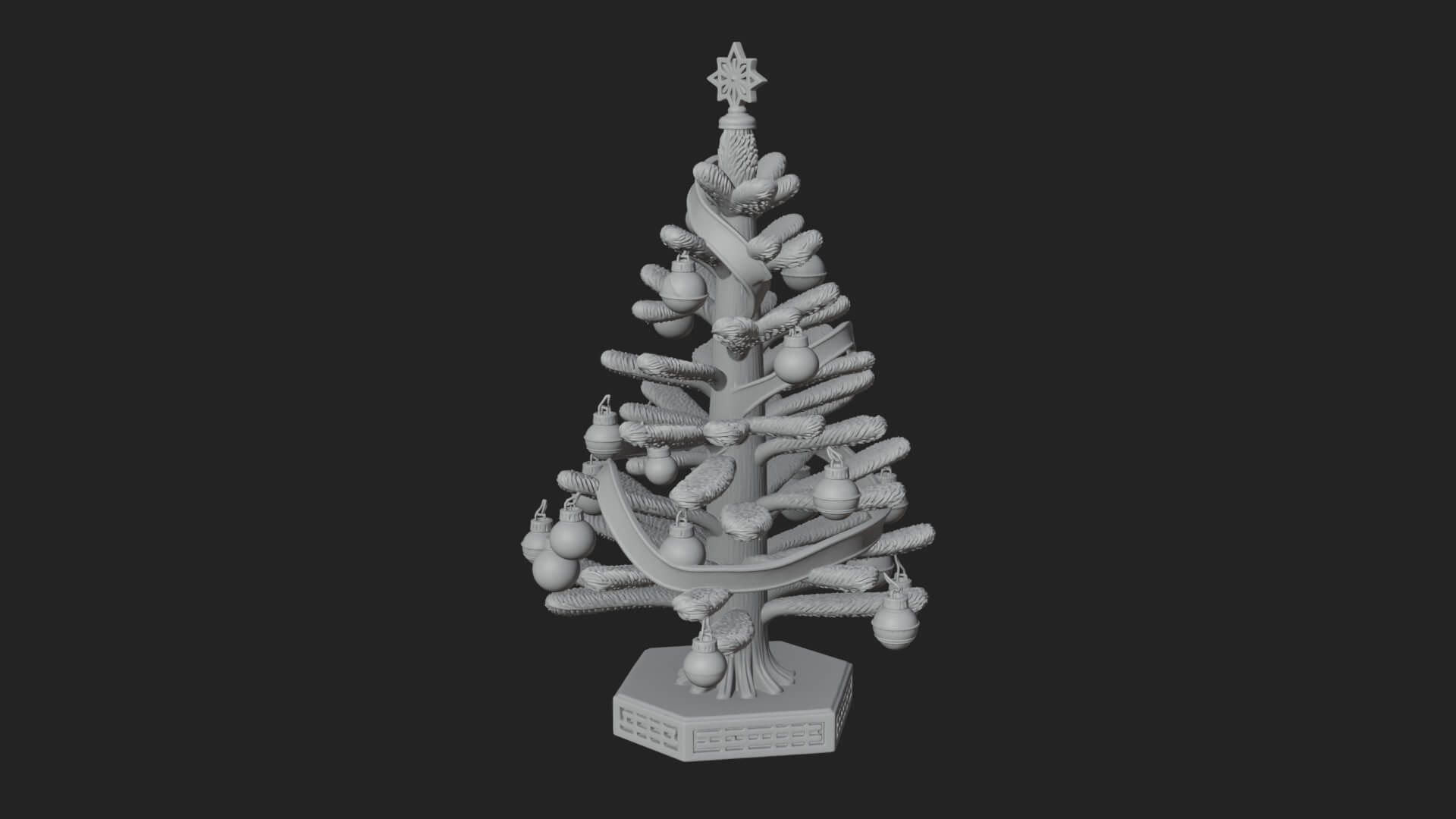 Decorated Christmas Tree Model Design 23 3D Print Model 3D Model