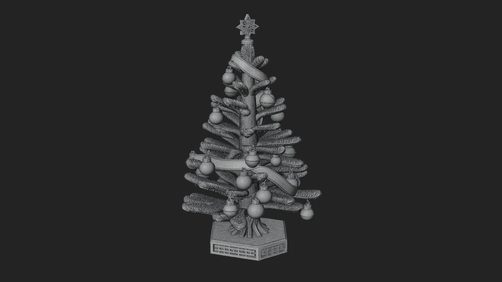Decorated Christmas Tree Model Design 23 3D Print Model 3D Model