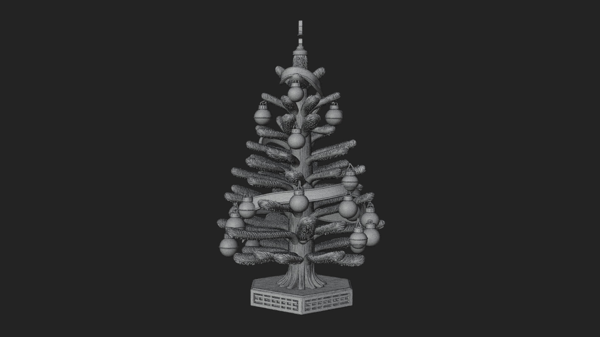 Decorated Christmas Tree Model Design 23 3D Print Model 3D Model