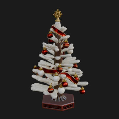 Decorated Christmas Tree Model Design 23 3D Print Model
