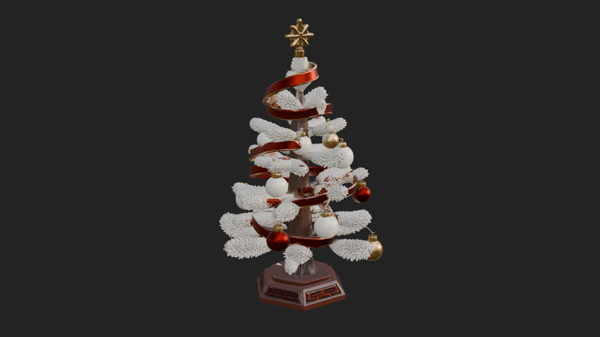 Decorated Christmas Tree Model Design 24 3D Print Model 3D Model