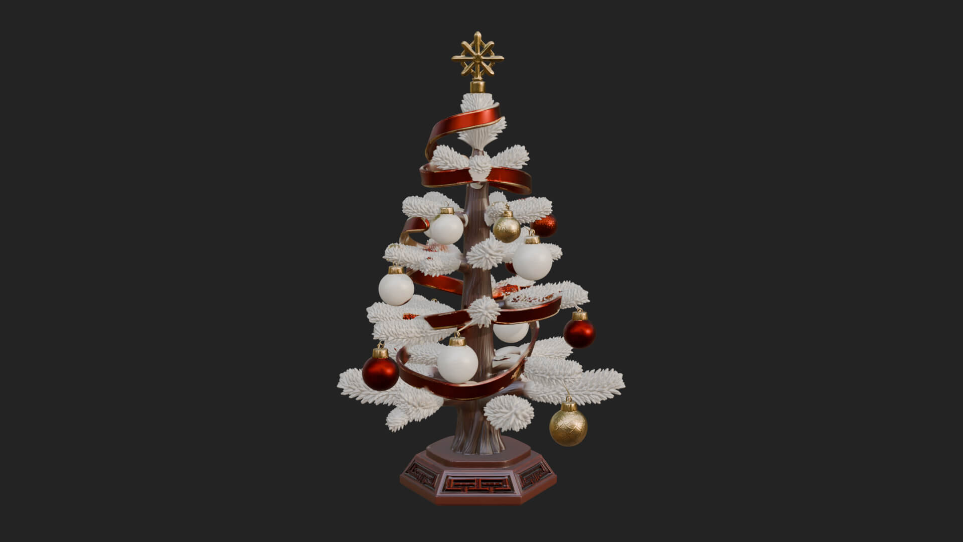 Decorated Christmas Tree Model Design 24 3D Print Model 3D Model