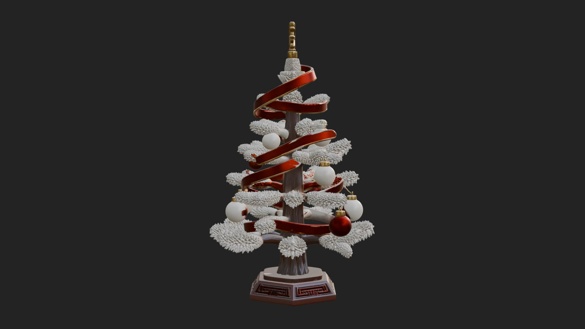 Decorated Christmas Tree Model Design 24 3D Print Model 3D Model