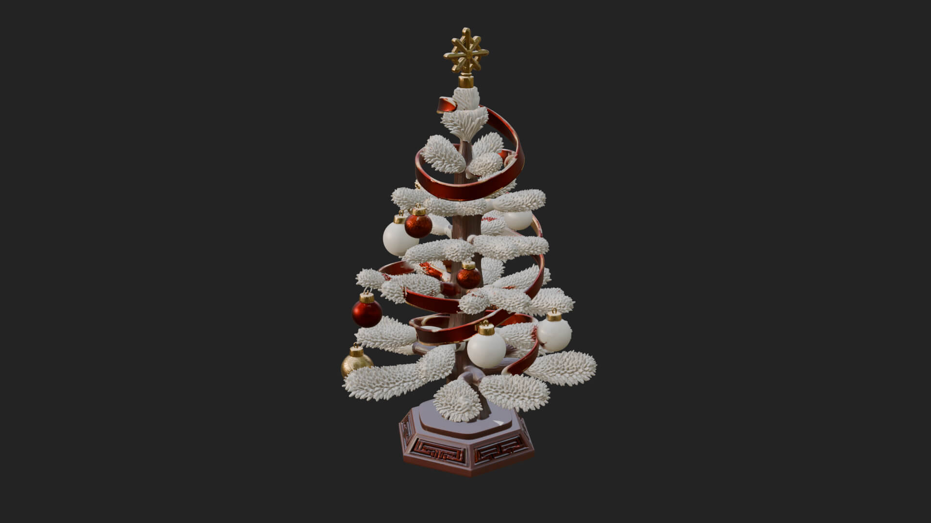 Decorated Christmas Tree Model Design 24 3D Print Model 3D Model