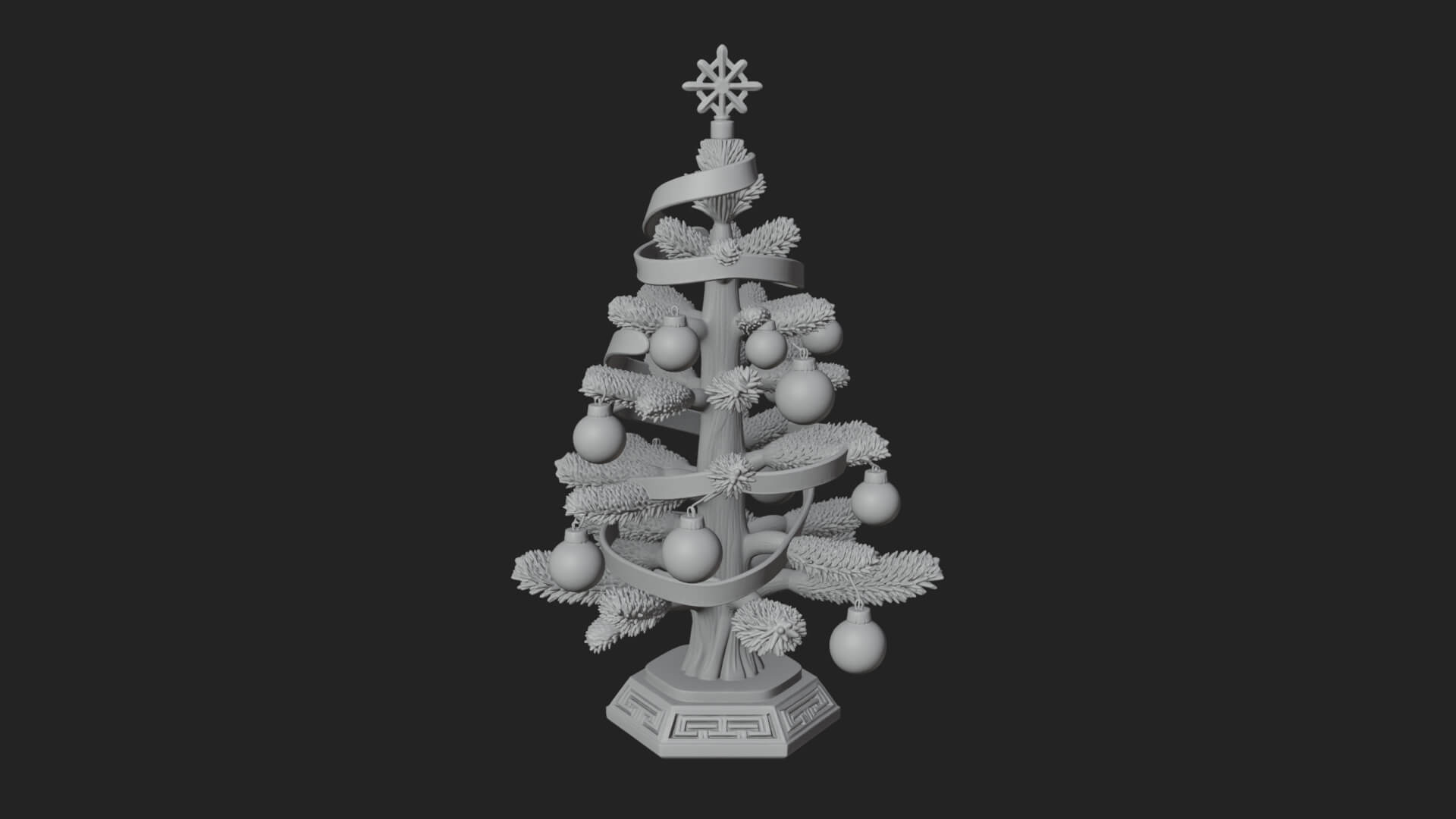 Decorated Christmas Tree Model Design 24 3D Print Model 3D Model