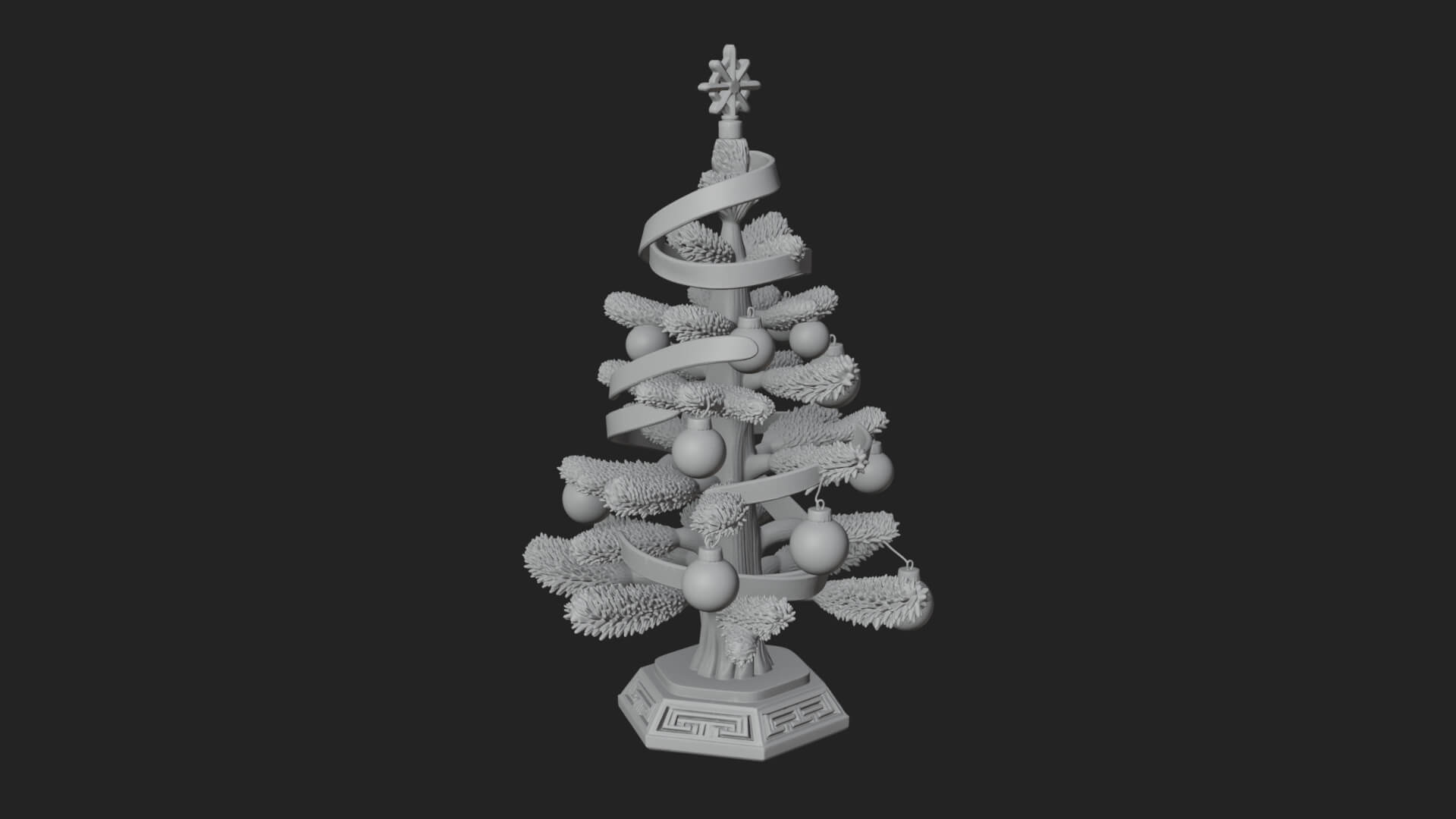 Decorated Christmas Tree Model Design 24 3D Print Model 3D Model