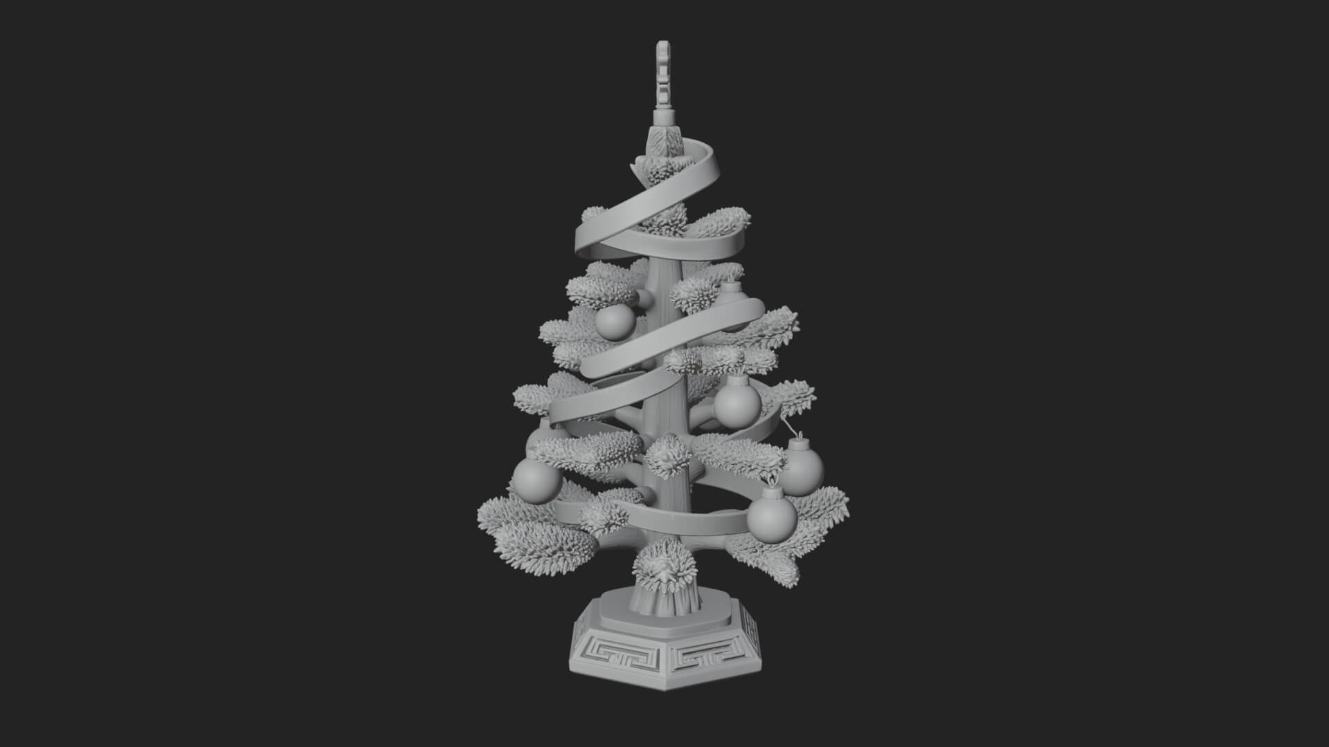 Decorated Christmas Tree Model Design 24 3D Print Model 3D Model