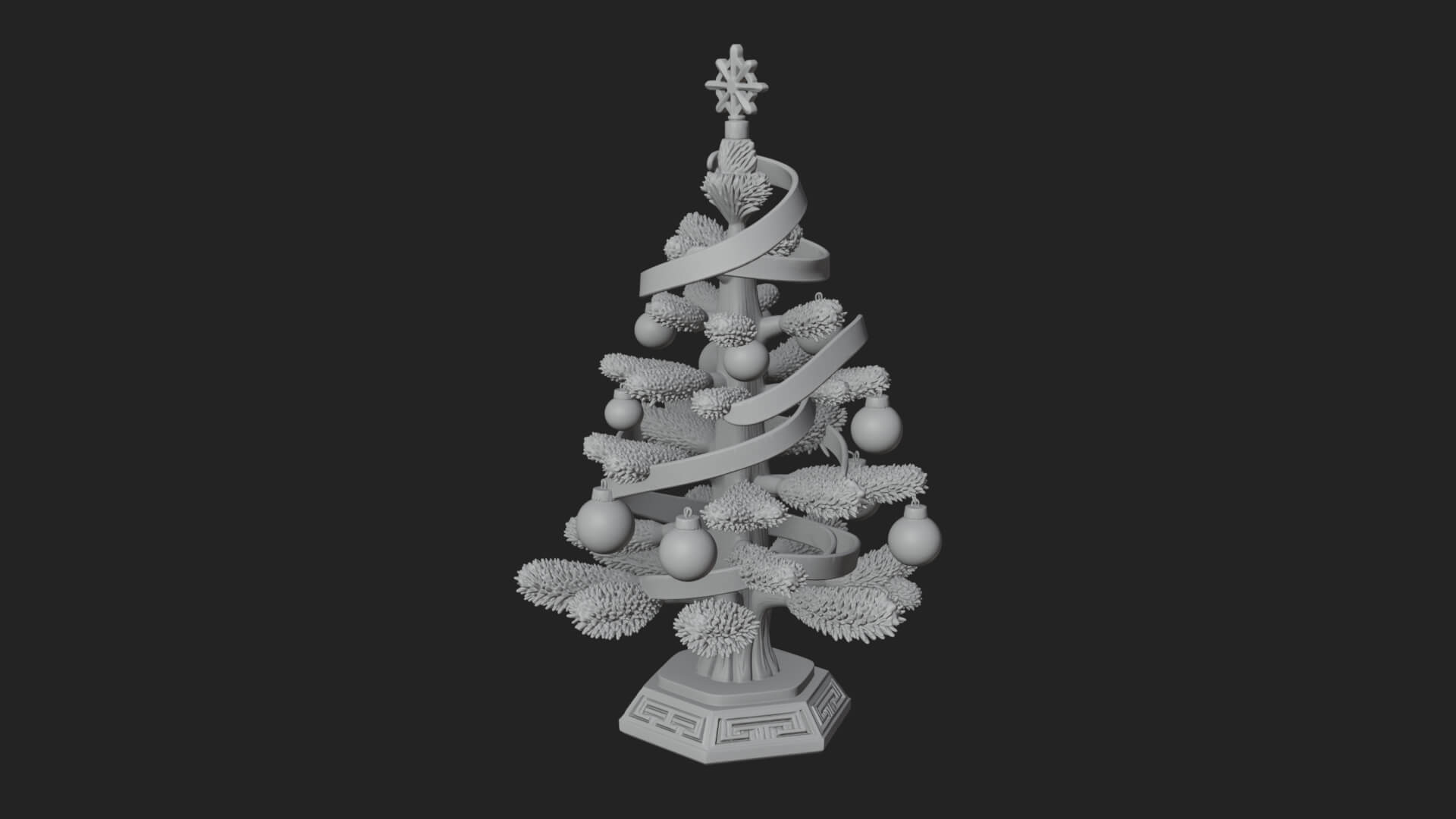 Decorated Christmas Tree Model Design 24 3D Print Model 3D Model