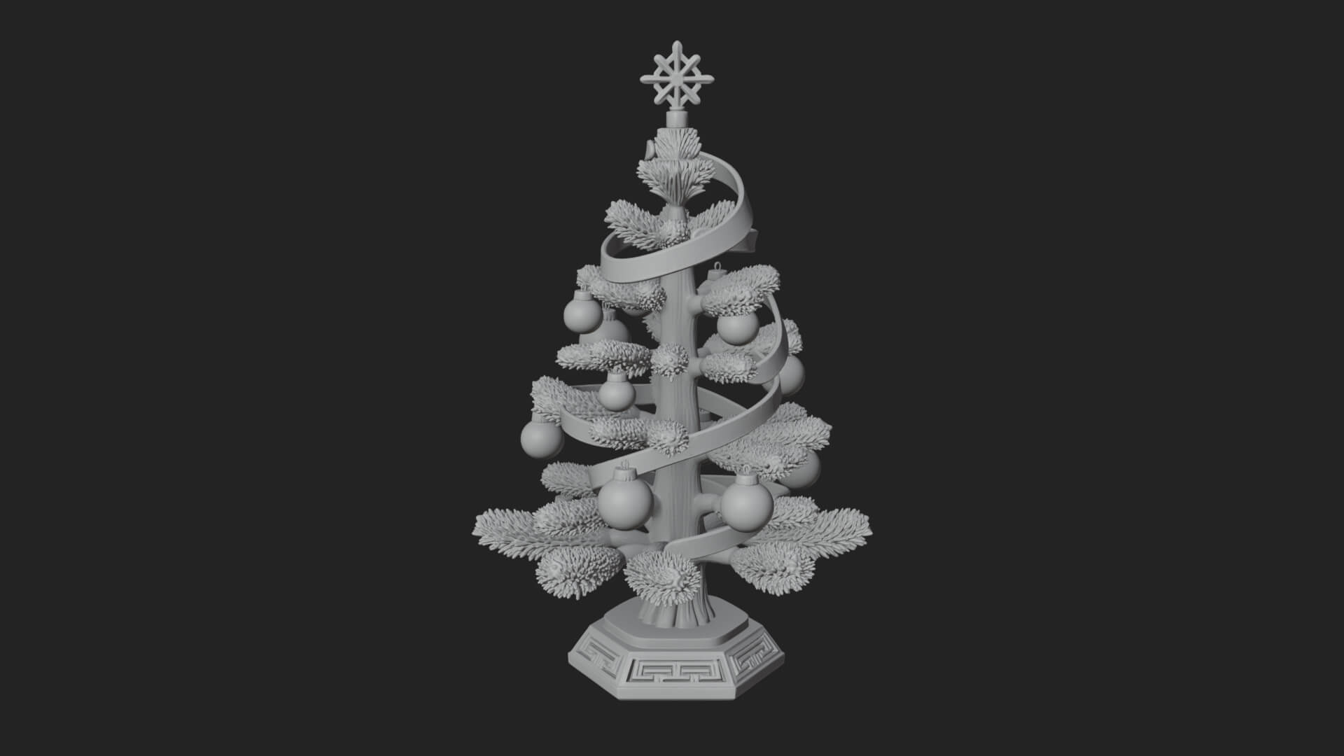 Decorated Christmas Tree Model Design 24 3D Print Model 3D Model