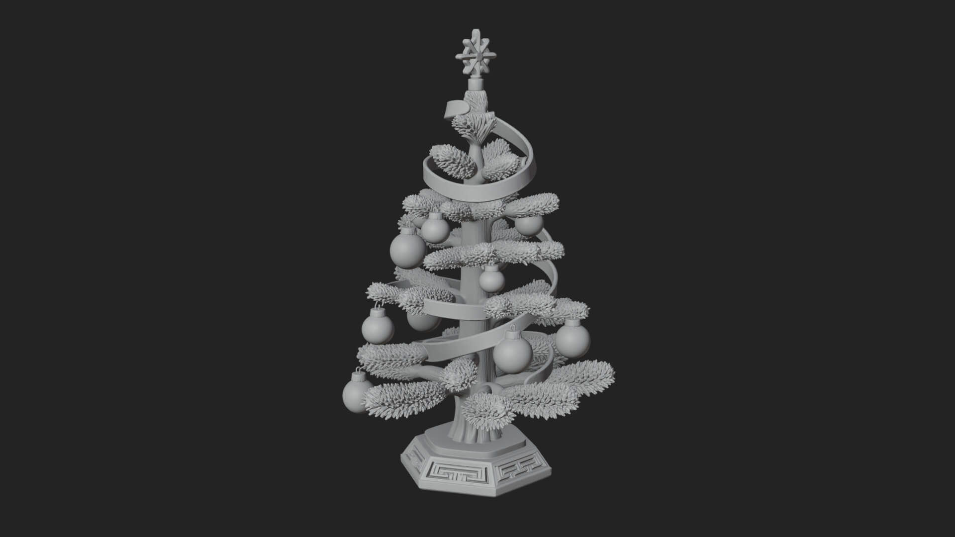 Decorated Christmas Tree Model Design 24 3D Print Model 3D Model