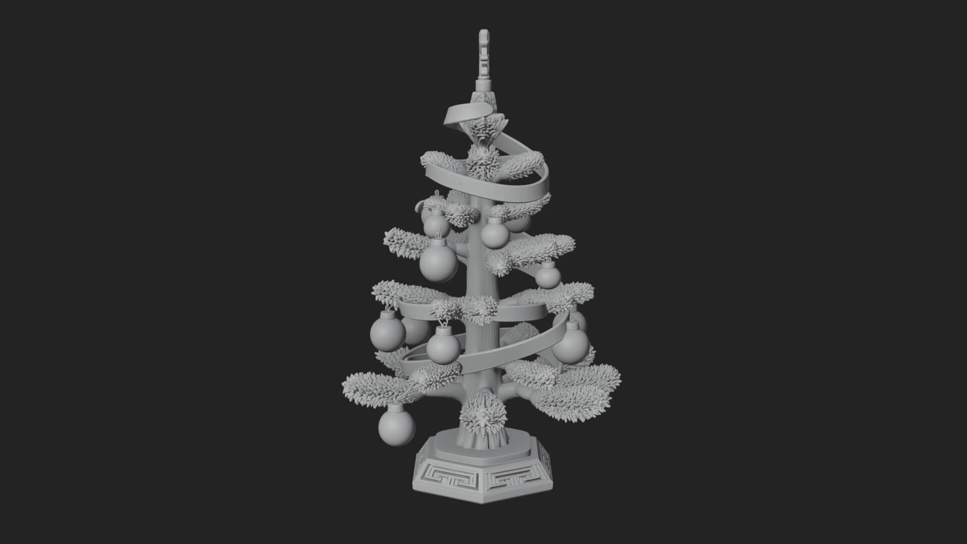 Decorated Christmas Tree Model Design 24 3D Print Model 3D Model