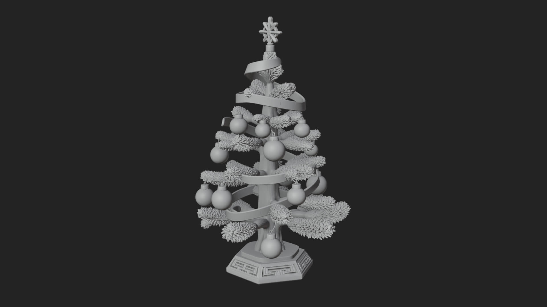 Decorated Christmas Tree Model Design 24 3D Print Model 3D Model