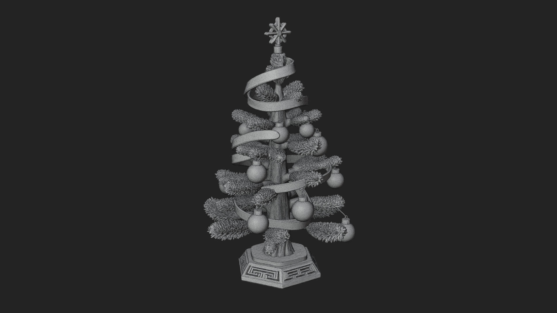 Decorated Christmas Tree Model Design 24 3D Print Model 3D Model