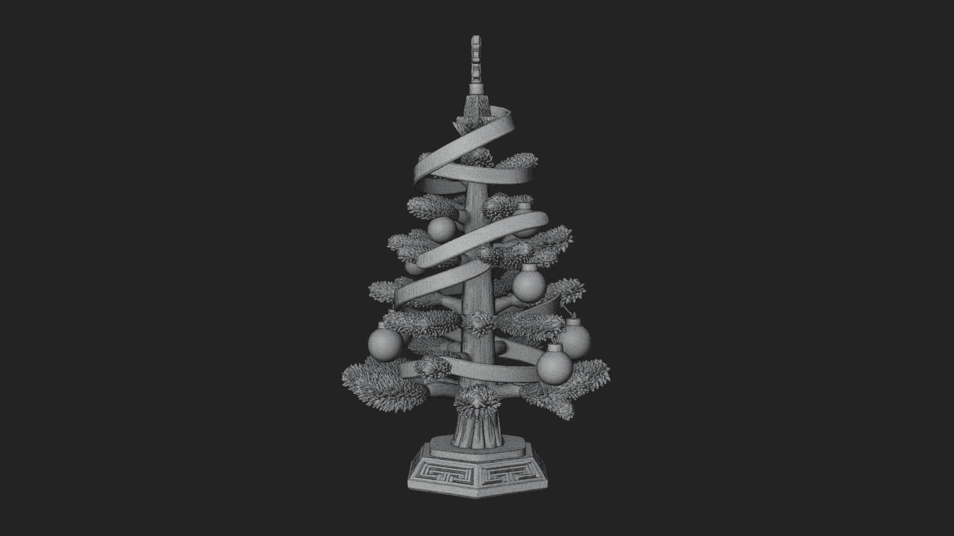 Decorated Christmas Tree Model Design 24 3D Print Model 3D Model