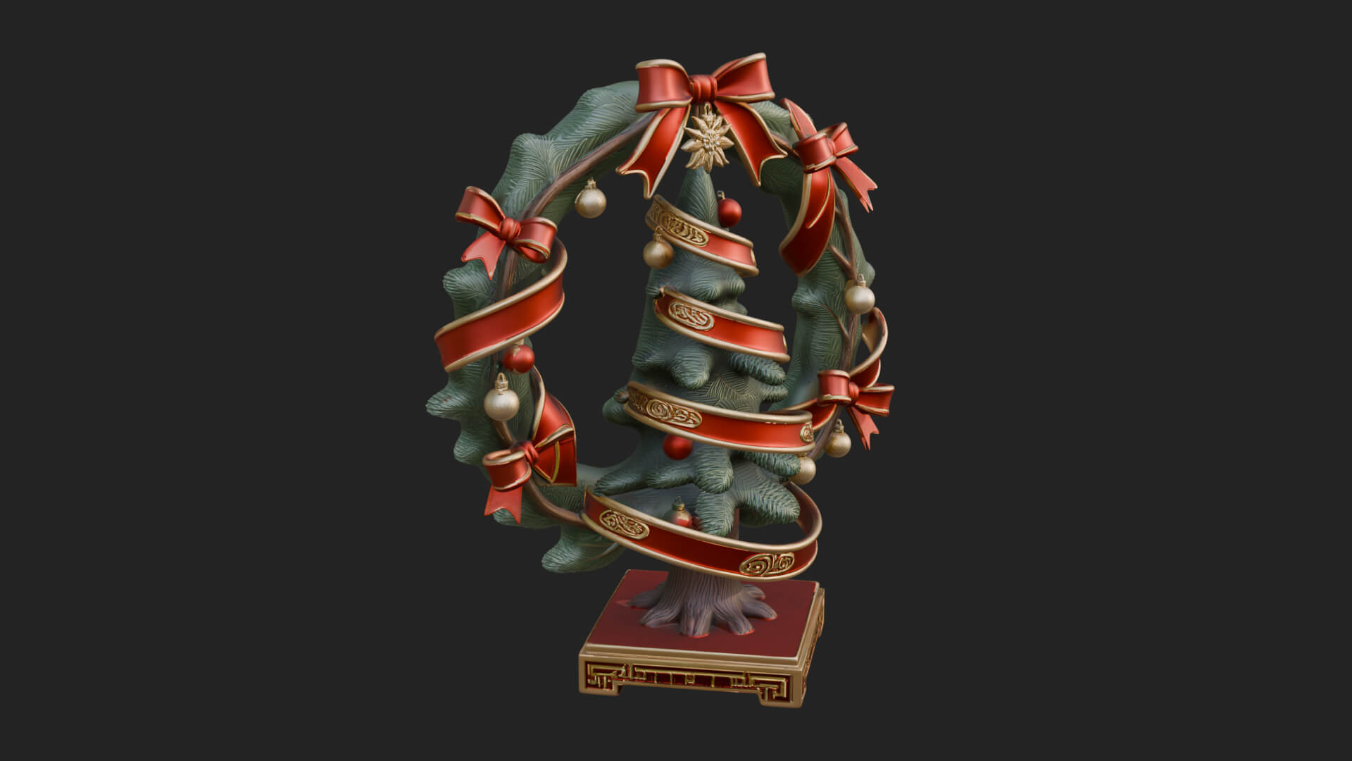 Decorated Christmas Tree Model Design 25 3D Print Model 3D Model
