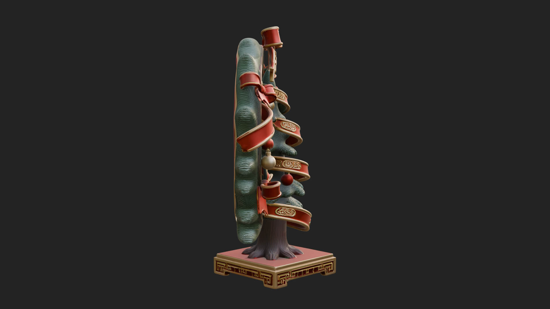 Decorated Christmas Tree Model Design 25 3D Print Model 3D Model