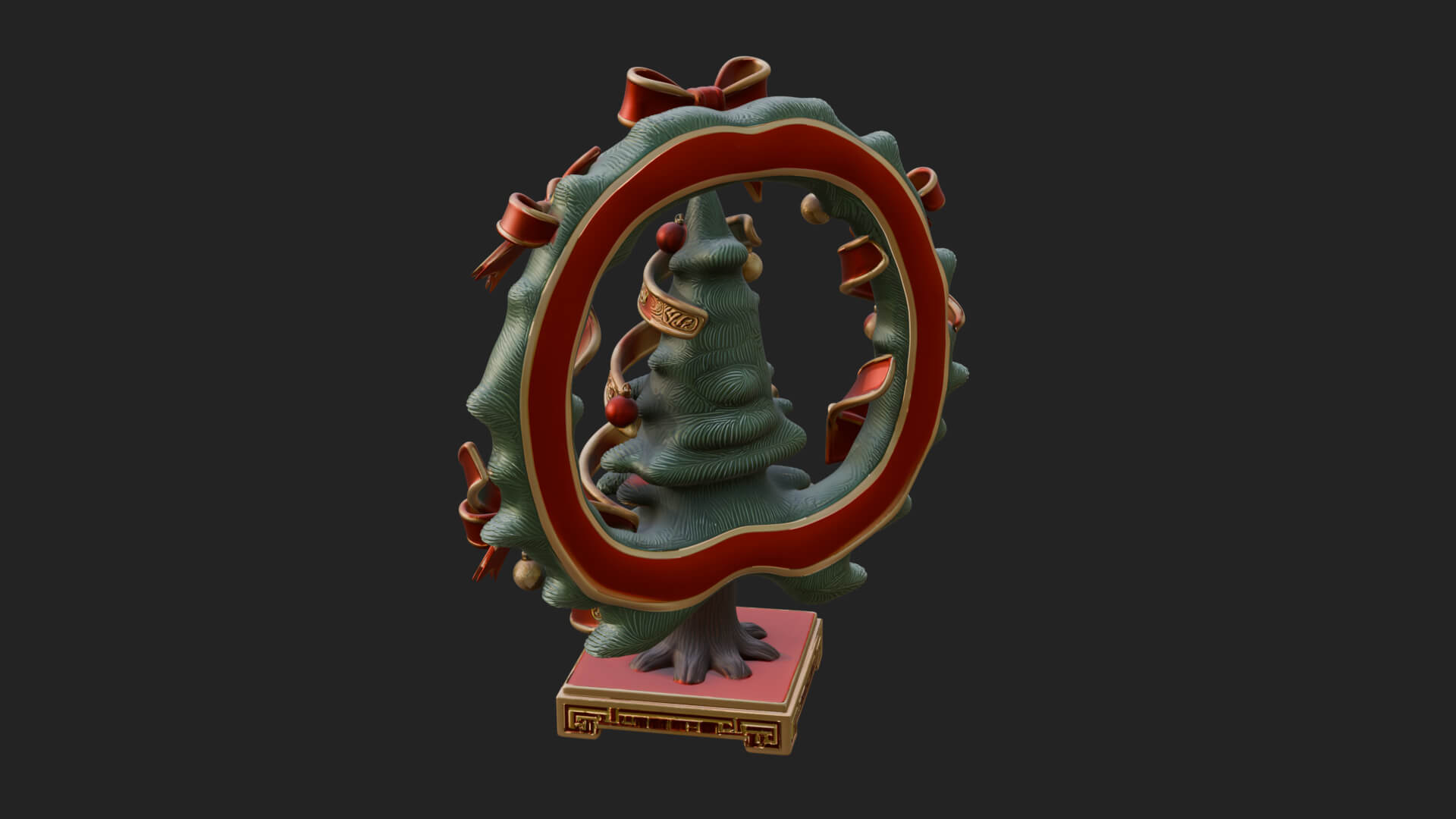 Decorated Christmas Tree Model Design 25 3D Print Model 3D Model