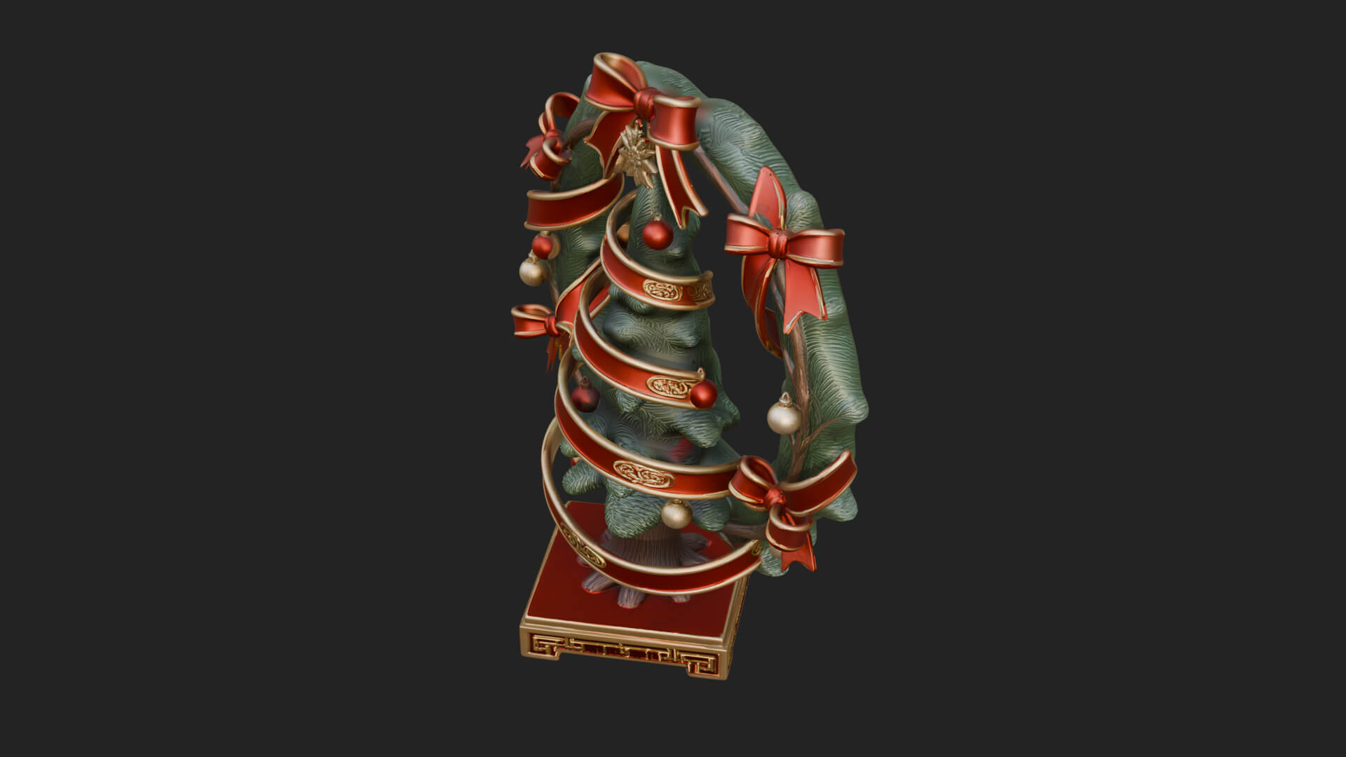 Decorated Christmas Tree Model Design 25 3D Print Model 3D Model