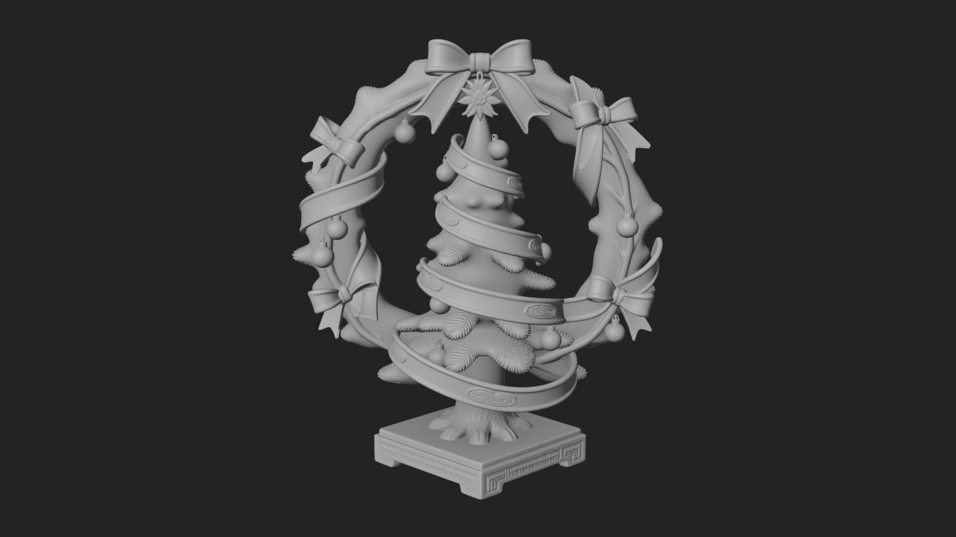 Decorated Christmas Tree Model Design 25 3D Print Model 3D Model