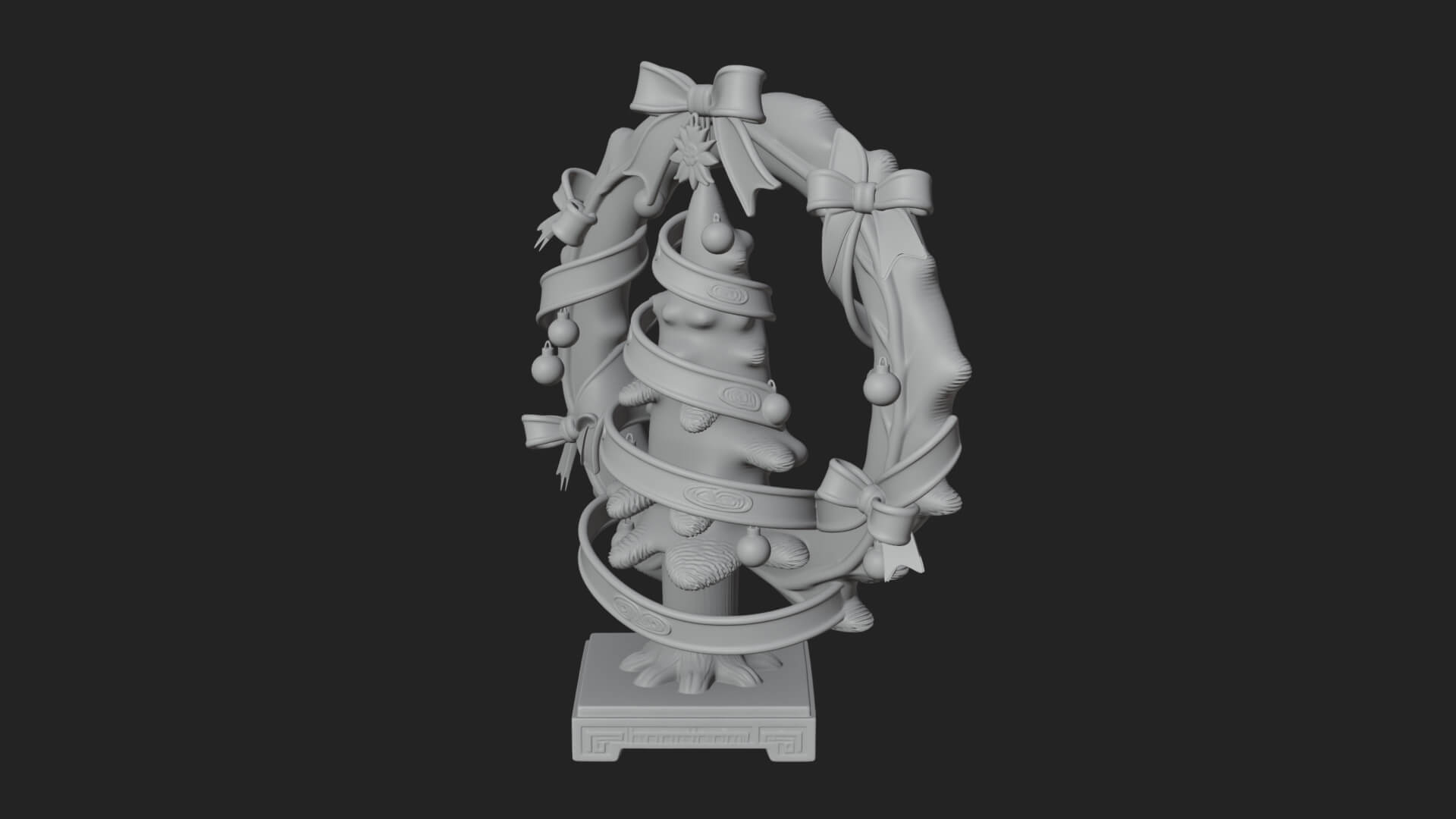 Decorated Christmas Tree Model Design 25 3D Print Model 3D Model