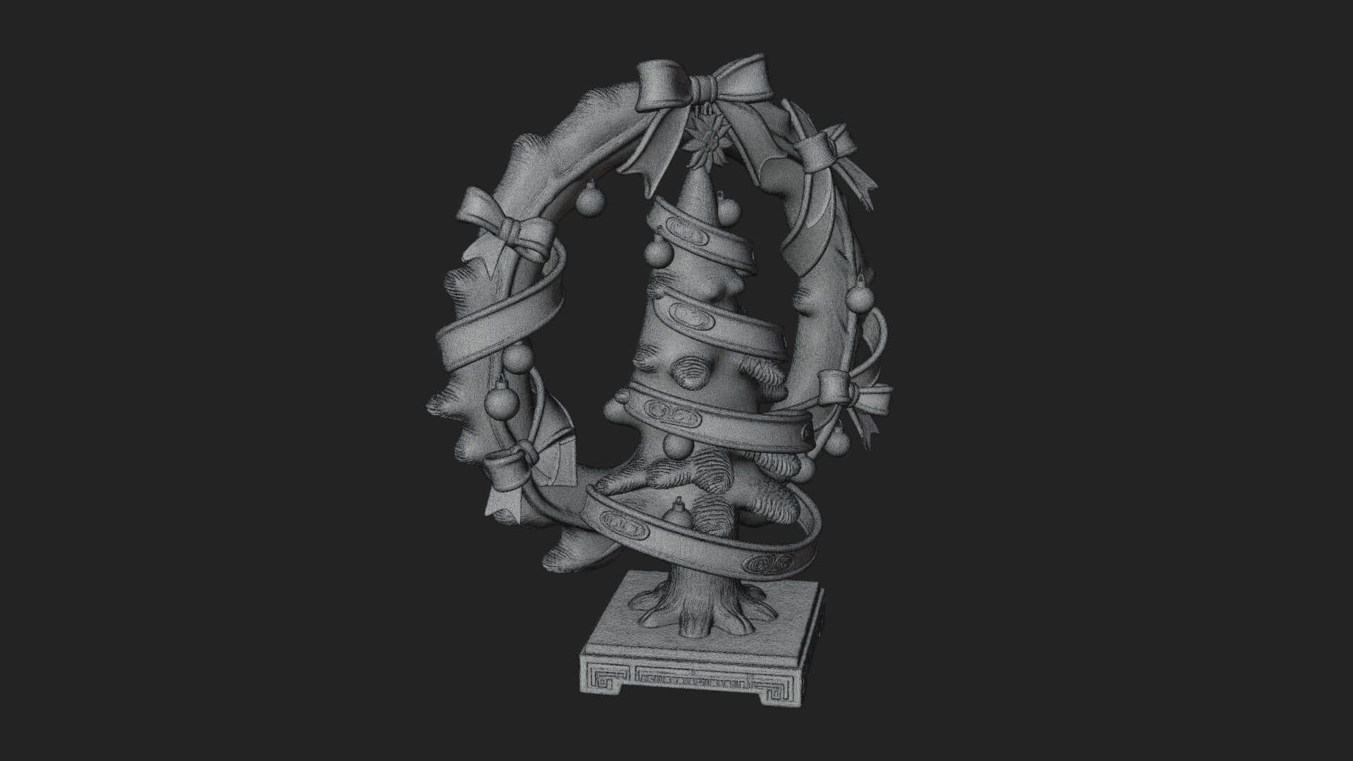 Decorated Christmas Tree Model Design 25 3D Print Model 3D Model