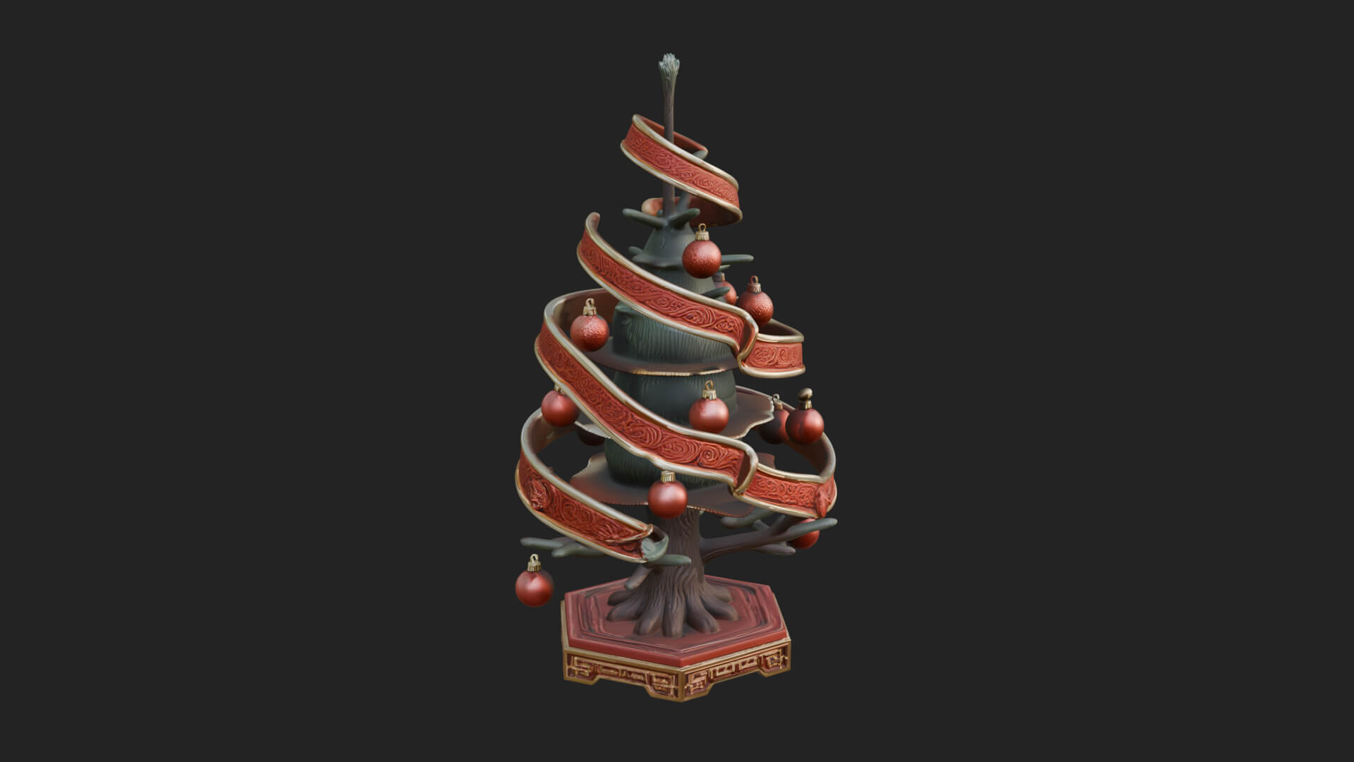 Decorated Christmas Tree Model Design 26 3D Print Model 3D Model