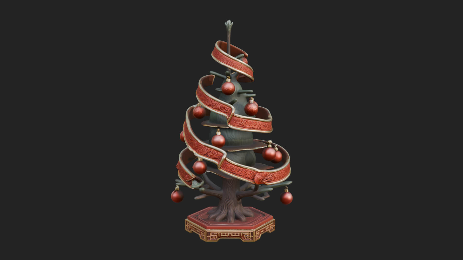 Decorated Christmas Tree Model Design 26 3D Print Model 3D Model