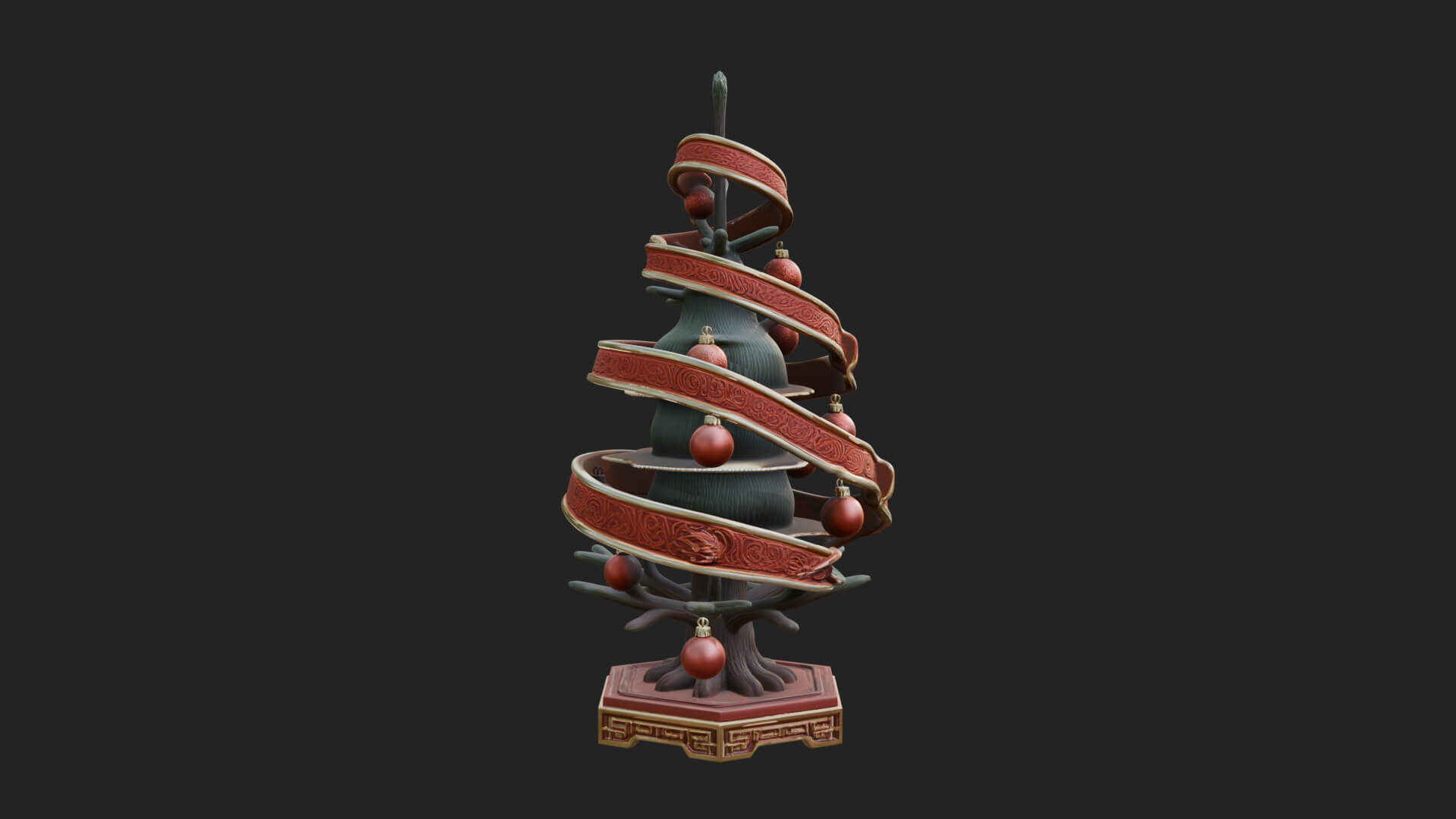 Decorated Christmas Tree Model Design 26 3D Print Model 3D Model