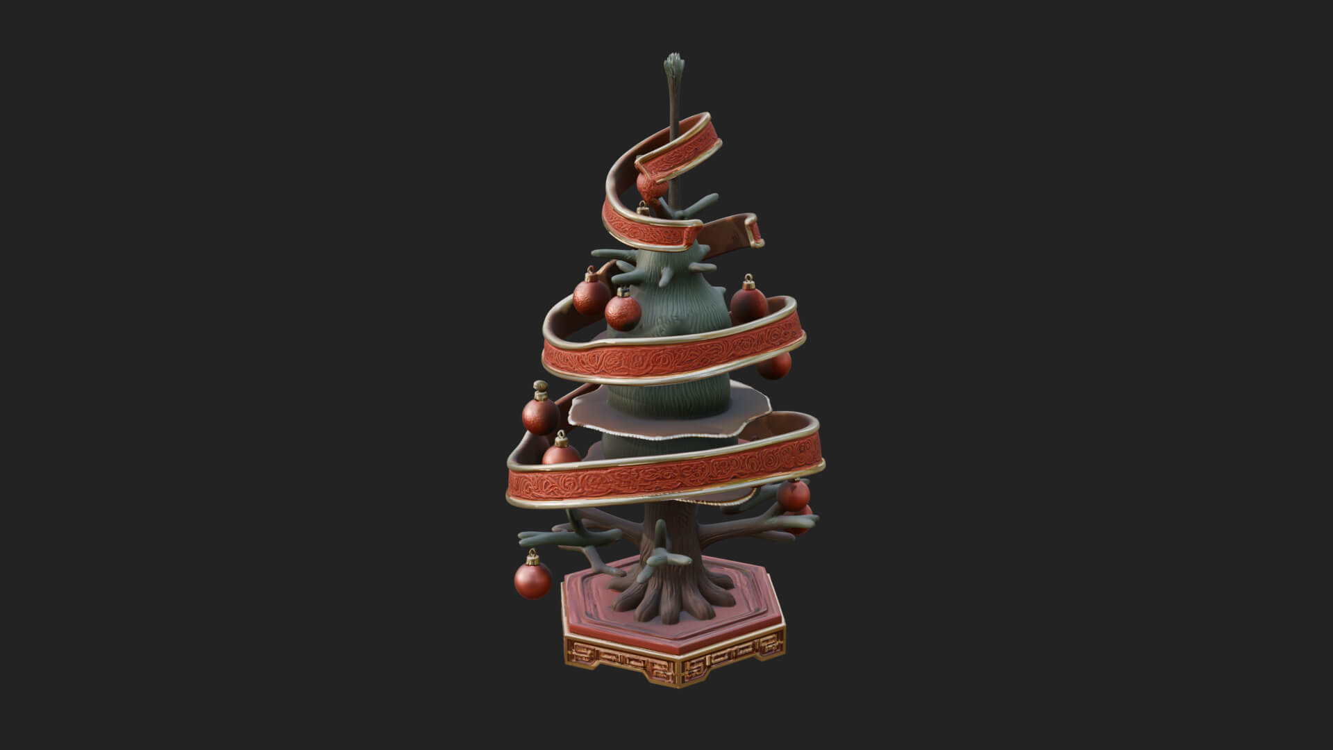 Decorated Christmas Tree Model Design 26 3D Print Model 3D Model