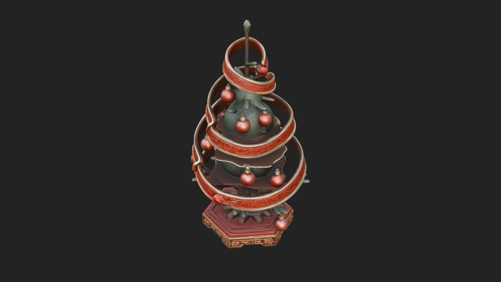 Decorated Christmas Tree Model Design 26 3D Print Model 3D Model