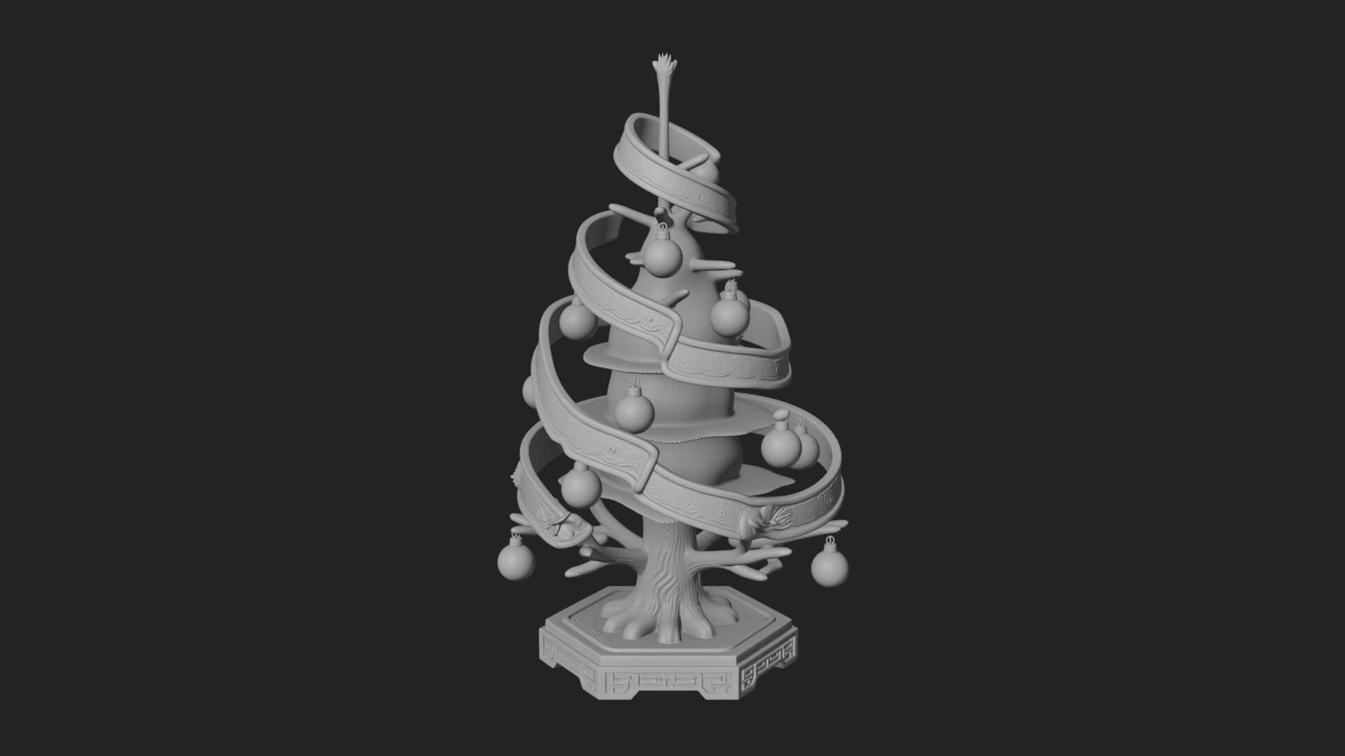 Decorated Christmas Tree Model Design 26 3D Print Model 3D Model