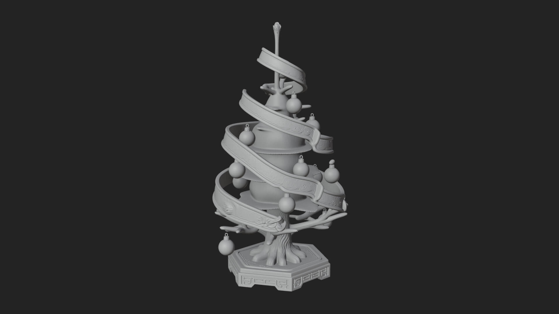 Decorated Christmas Tree Model Design 26 3D Print Model 3D Model