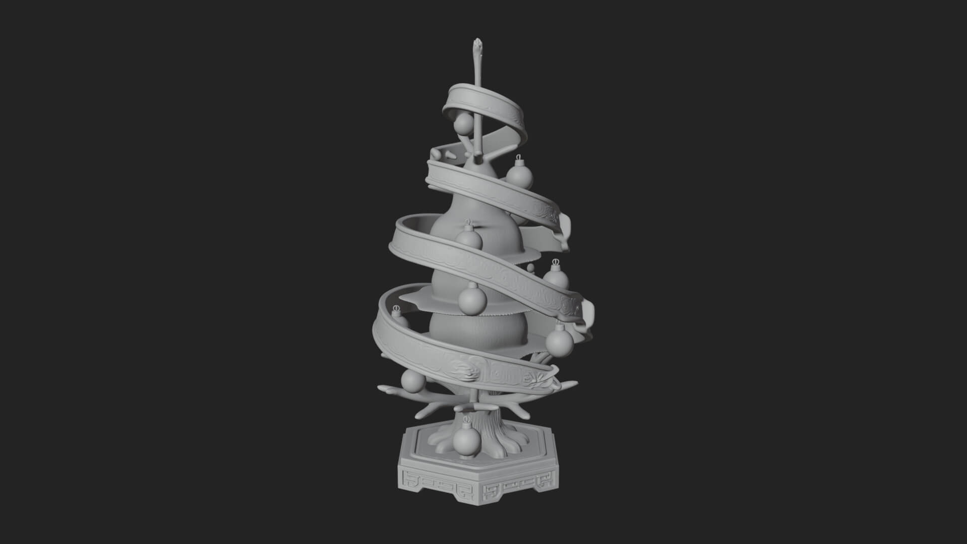 Decorated Christmas Tree Model Design 26 3D Print Model 3D Model