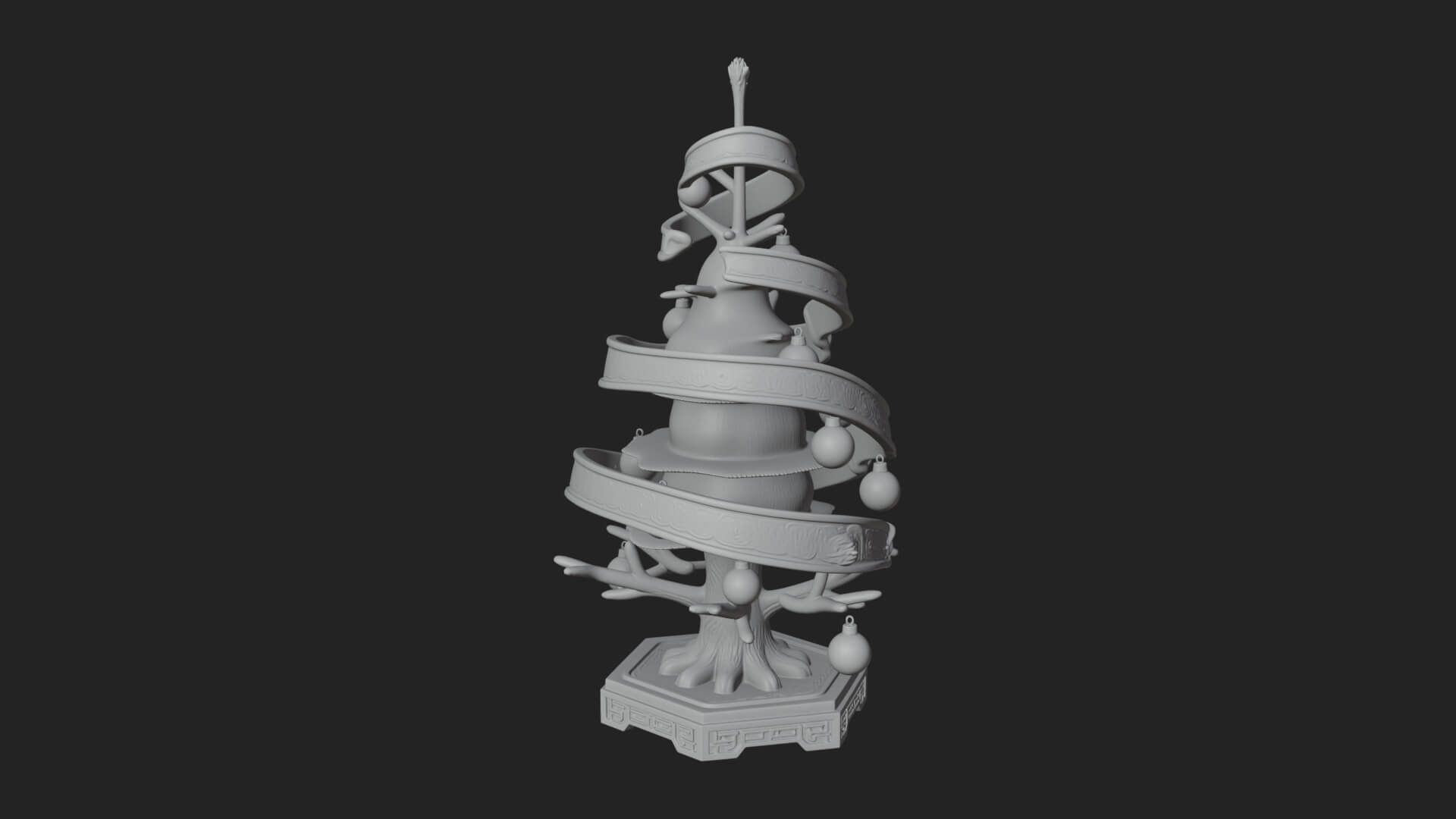 Decorated Christmas Tree Model Design 26 3D Print Model 3D Model