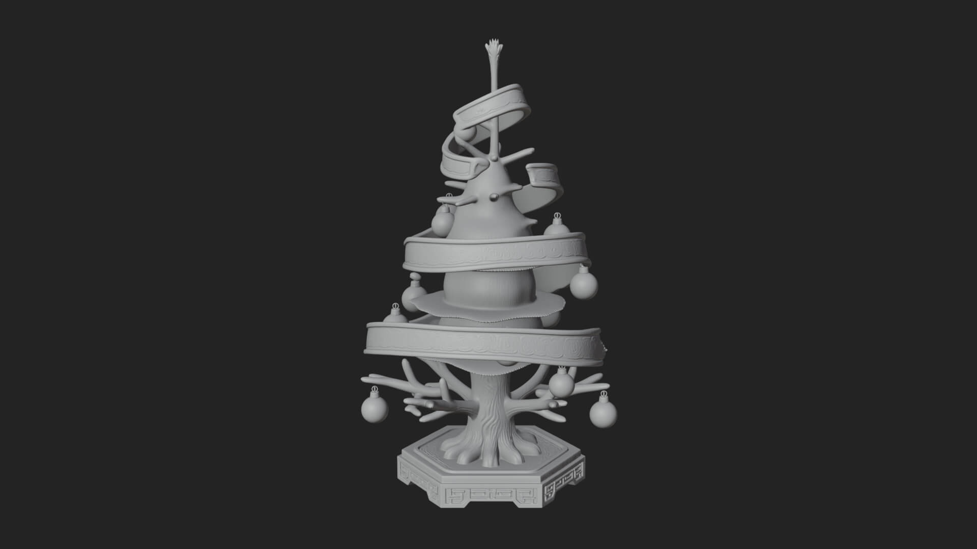 Decorated Christmas Tree Model Design 26 3D Print Model 3D Model
