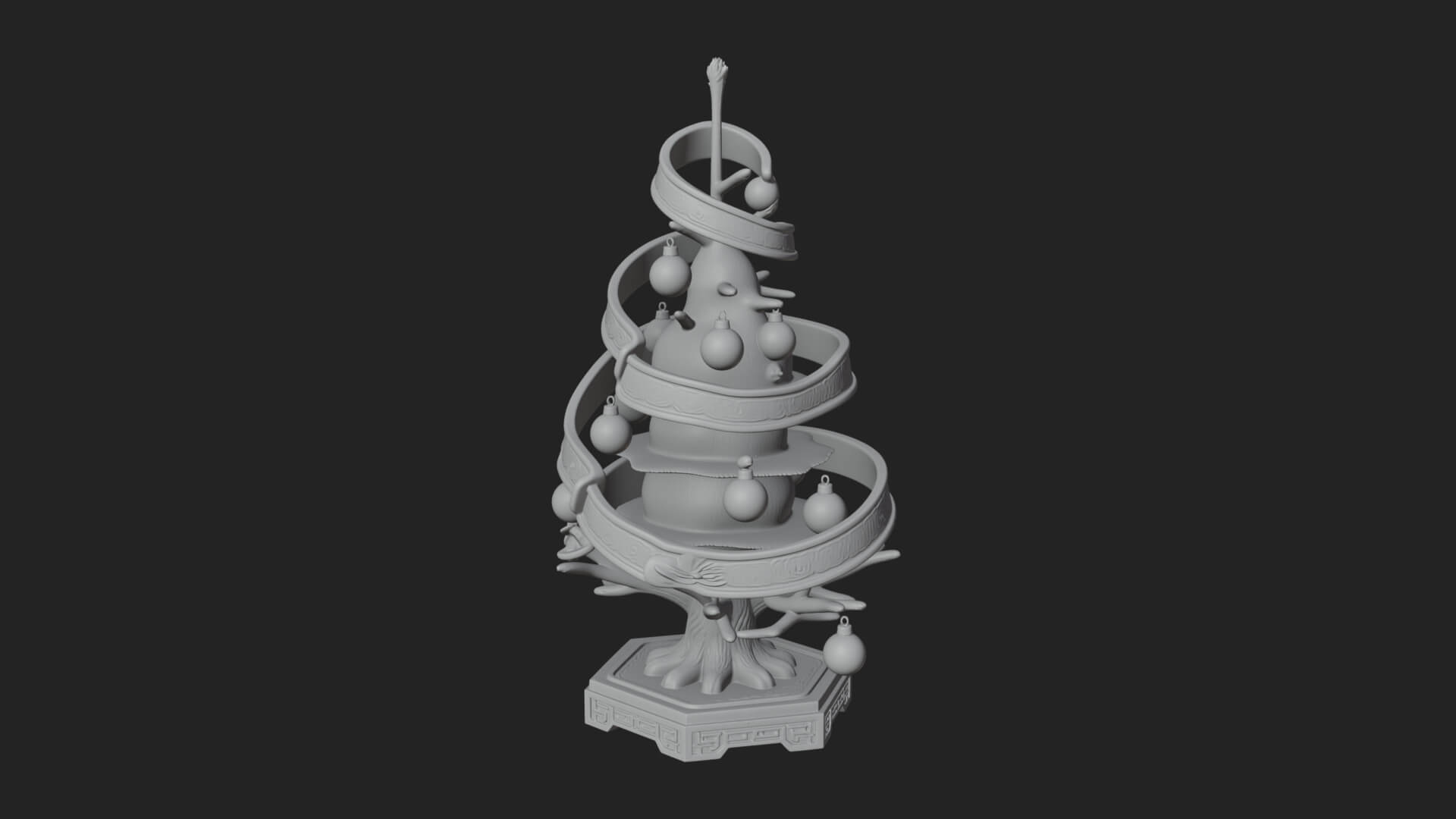 Decorated Christmas Tree Model Design 26 3D Print Model 3D Model