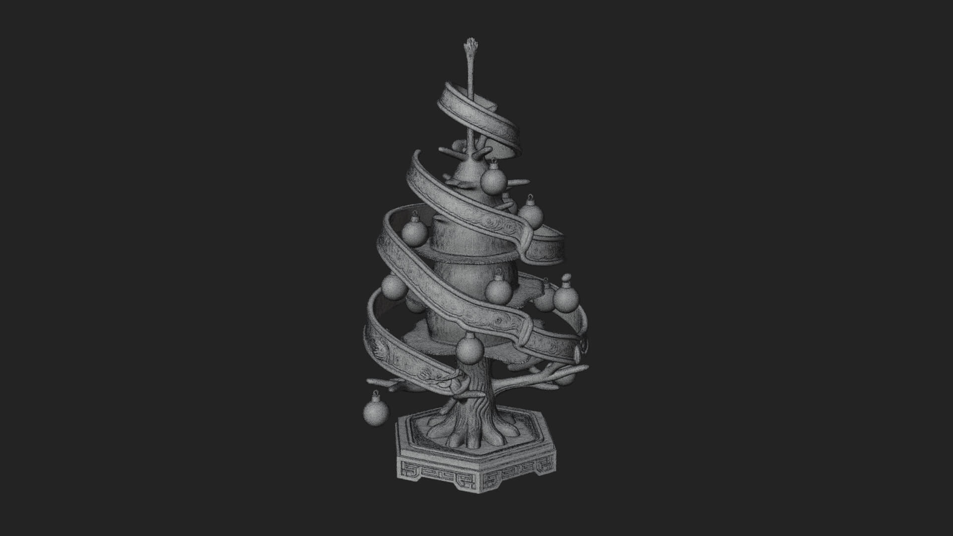 Decorated Christmas Tree Model Design 26 3D Print Model 3D Model