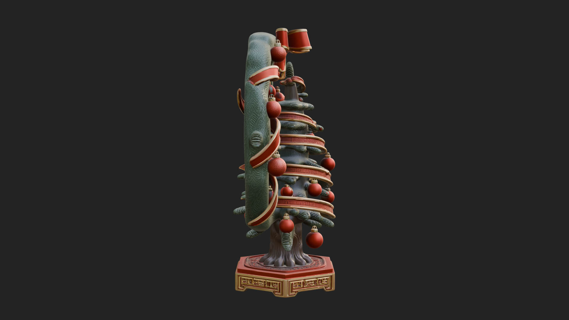 Decorated Christmas Tree Model Design 27 3D Print Model 3D Model